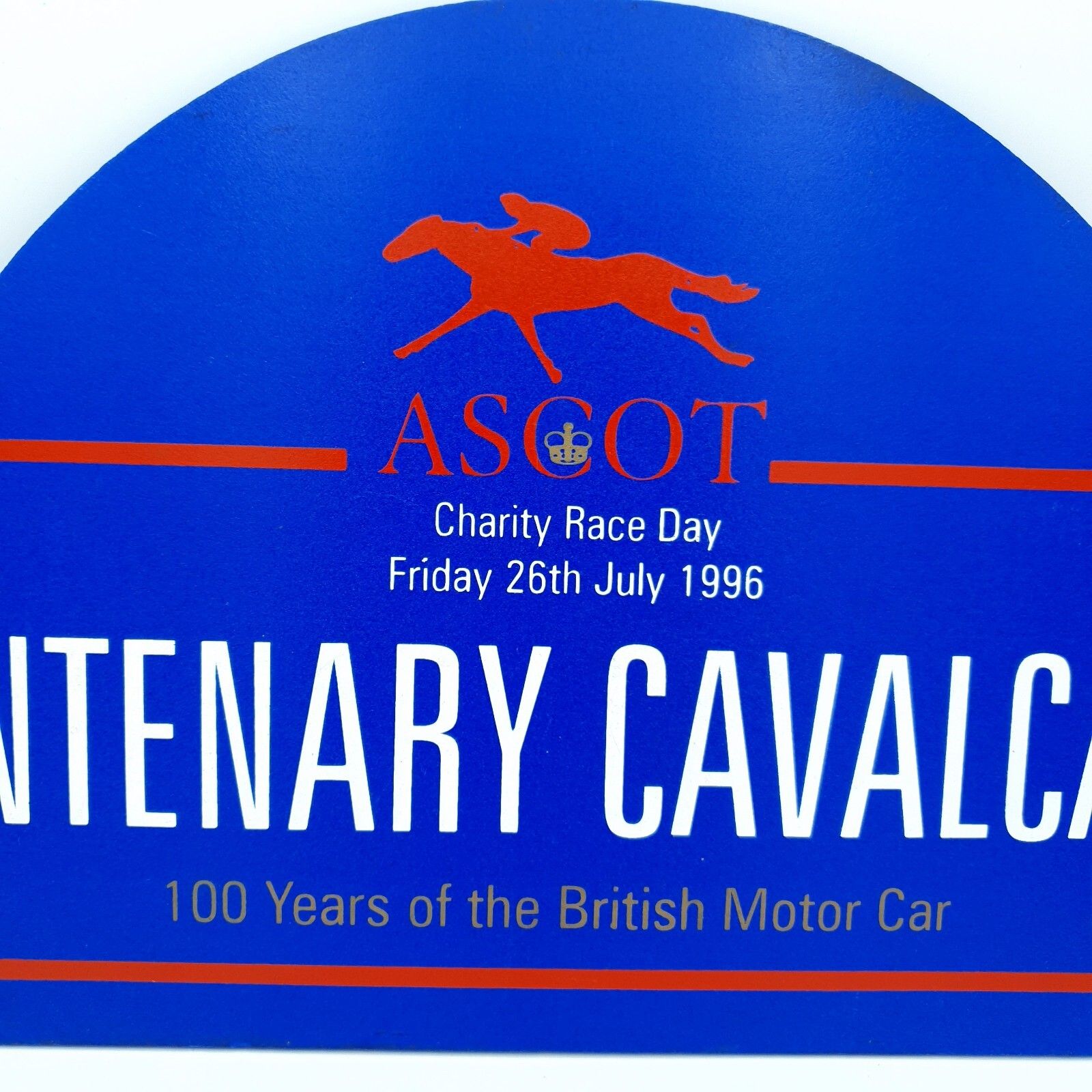 Rare Ascot Sign Centenary Cavalcade Charity Race 1996 100 Yrs British Motor Car photo for sale
