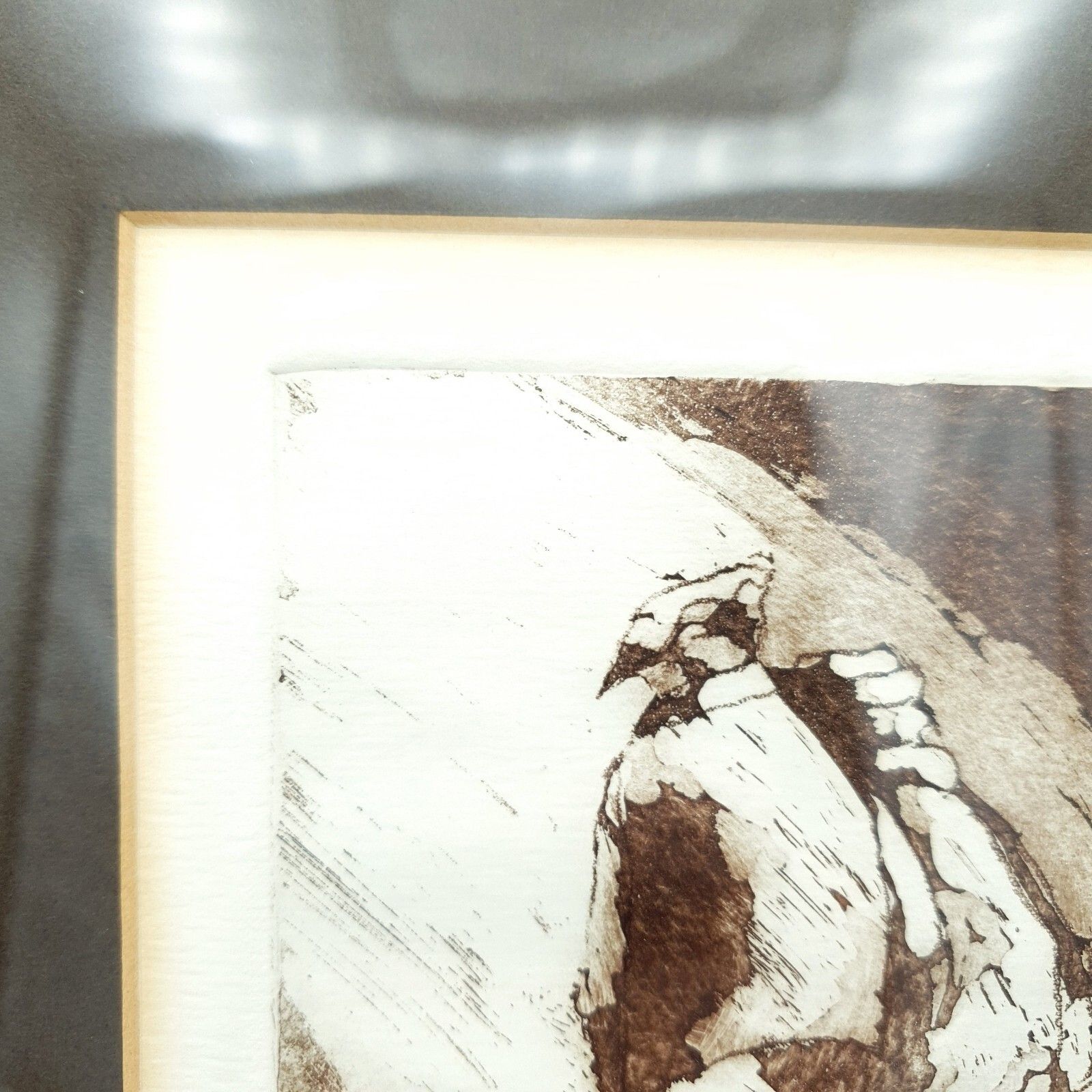 Signed G.Manning Etching Print Vintage Art Man & Women Portrait 26.9x21.1cm photo vinterior