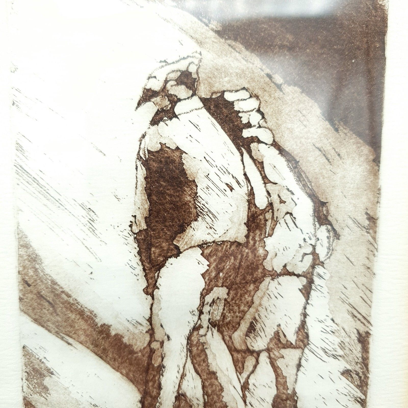 Signed G.Manning Etching Print Vintage Art Man & Women Portrait 26.9x21.1cm photo vintage