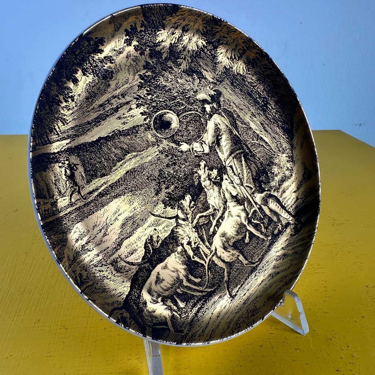 Pair Of Ornamental Porcelain Plates From The 70s Furstenberg With Gold Decorations photo for sale