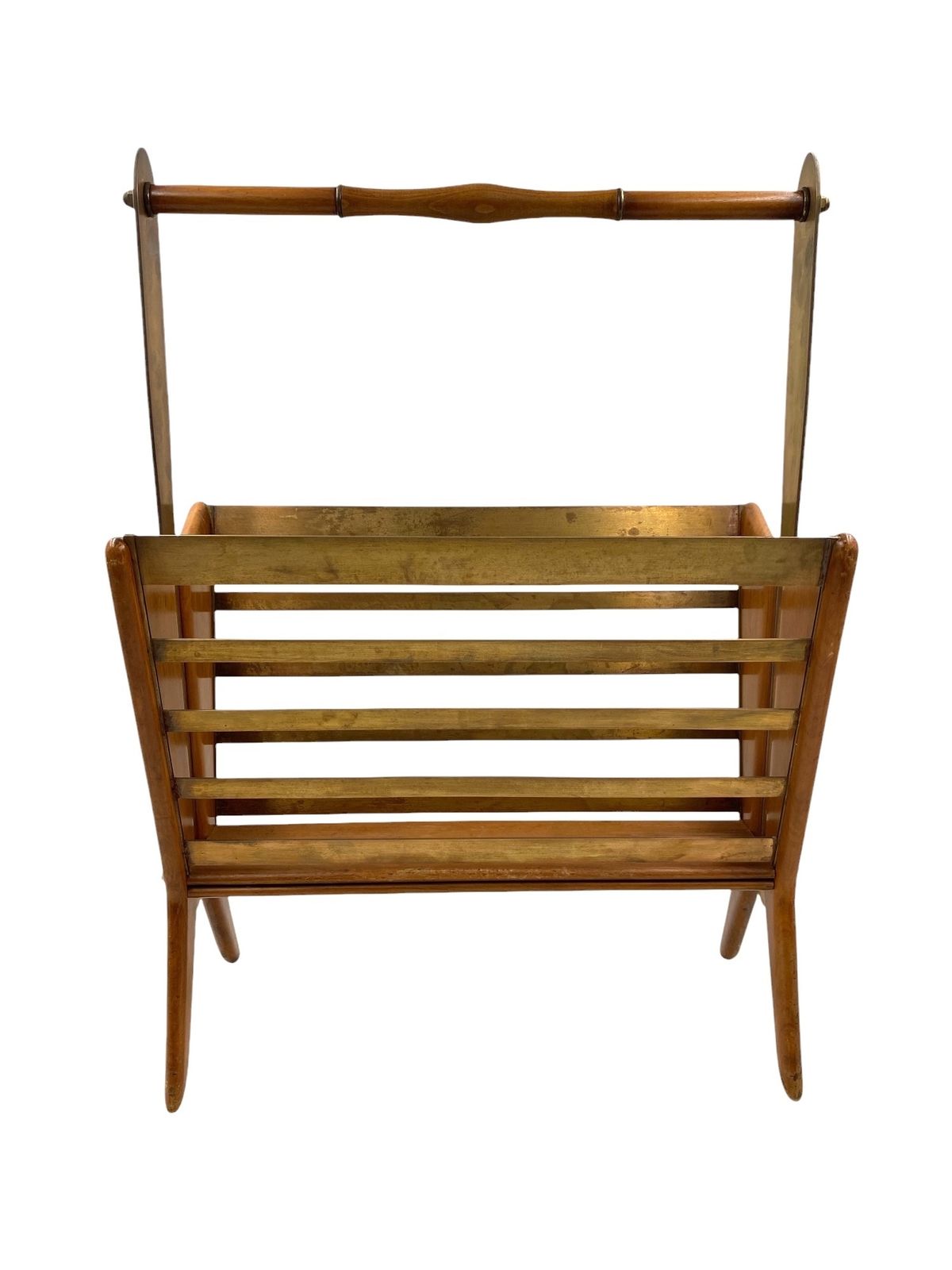 Mid Century Modern Brass Magazine Rack, Ico E Luisa Parisi  Italy 1950 photo for sale