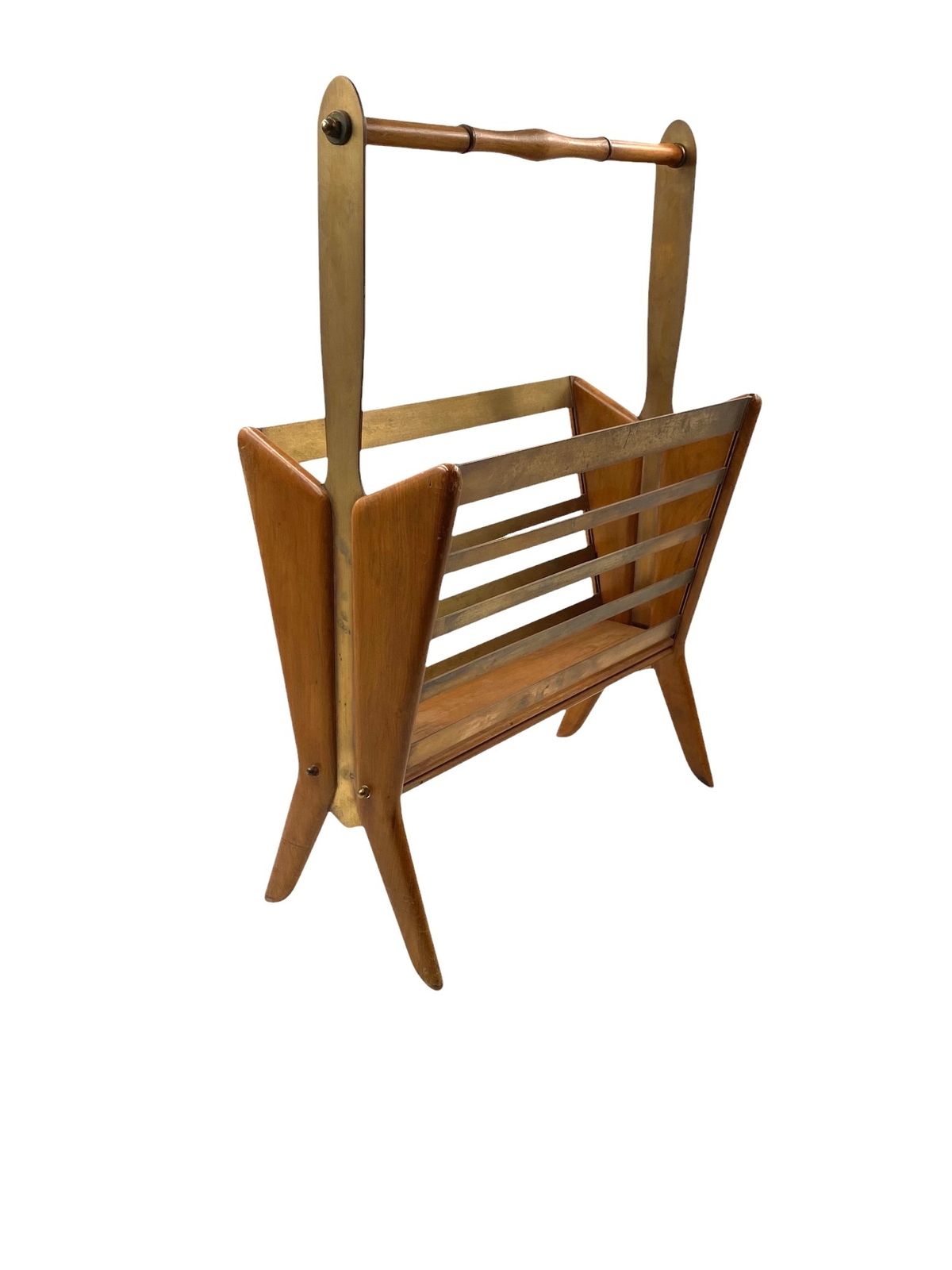 Mid Century Modern Brass Magazine Rack, Ico E Luisa Parisi  Italy 1950 photo 600.0