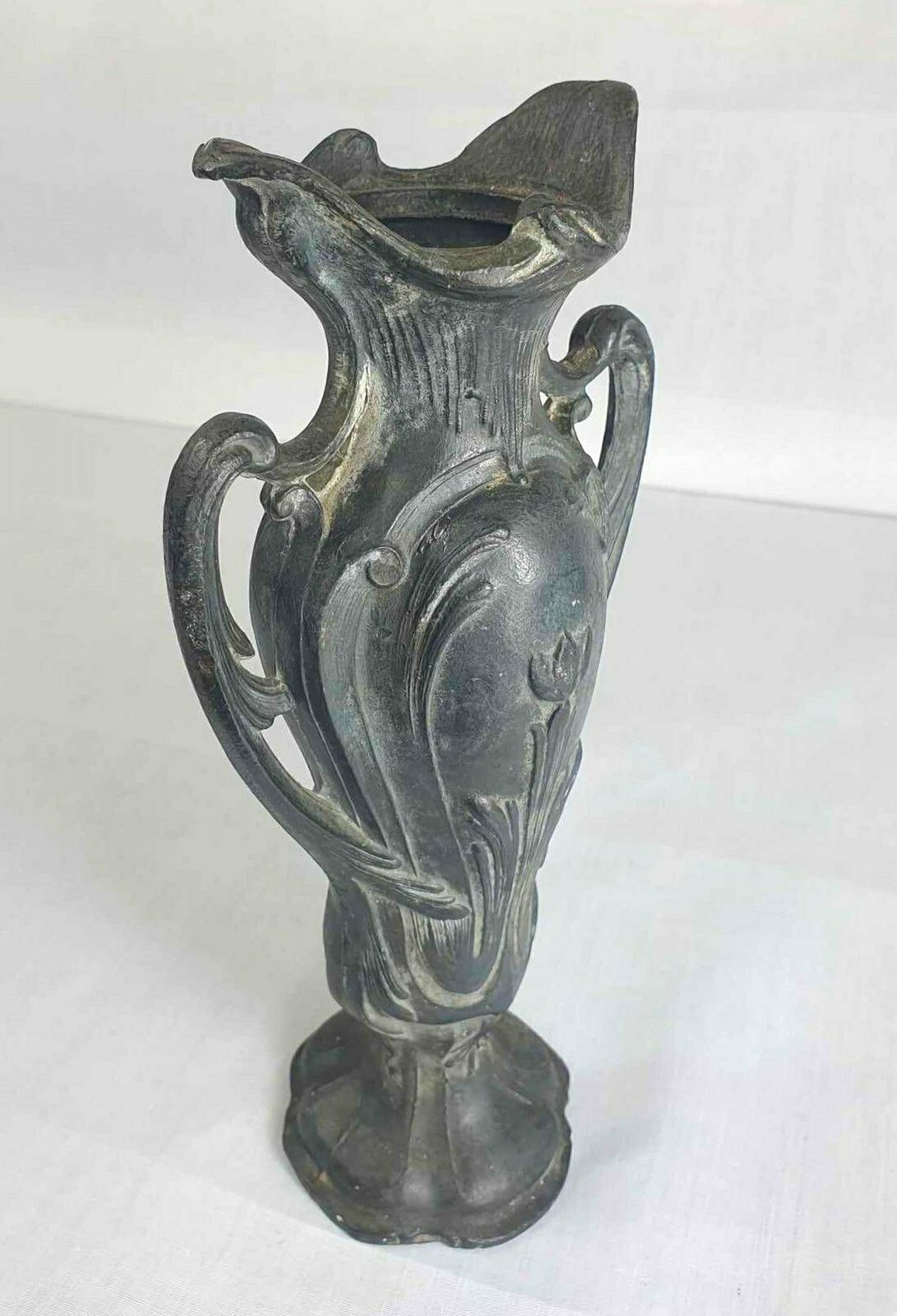 Art Nouveau Pewter Flower Vase photo for sale