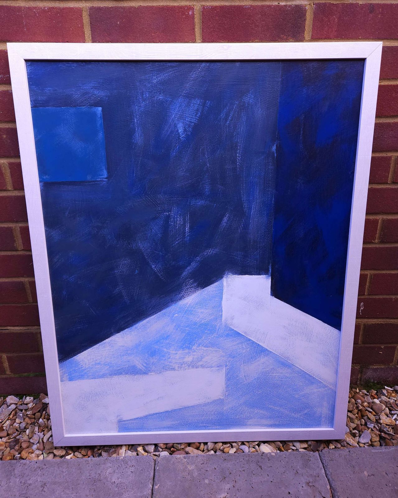 Very Large, Framed, Abstract Painting In Oil Pastels On Board photo 199.0
