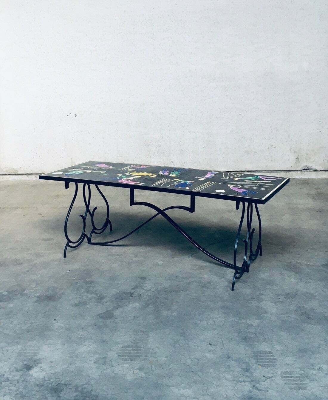 Zeldzame Mid Century Keramische Eettafel Van Snyers, België, Ca. Jaren 1950 photo 7500.0