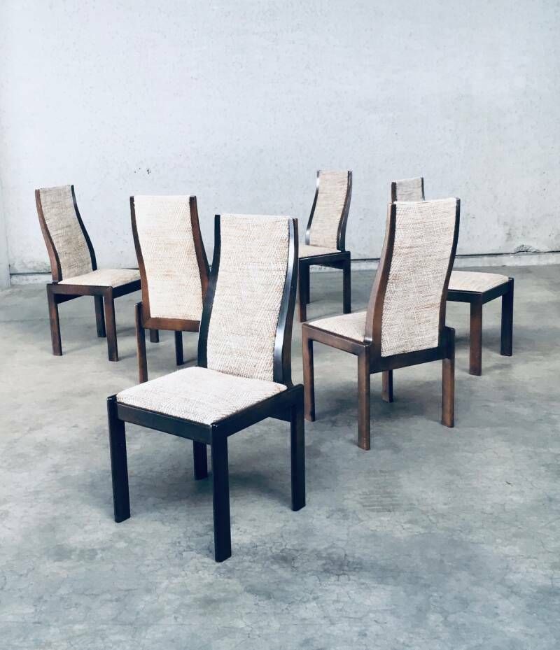 Meubels Stel Van 6 Postmoderne Italiaanse Design Eetkamerstoelen, Jaren 1970 photo