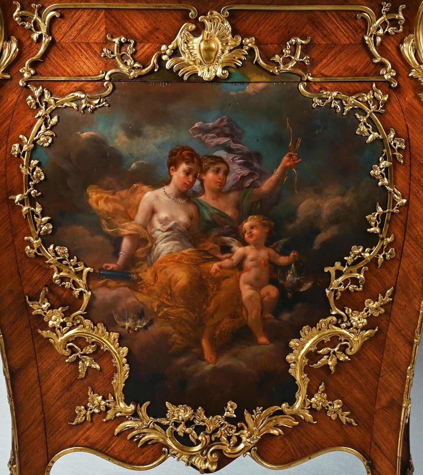 Pair Of Gilt Bronze Mounted 19th Century French Kingwood And Vernis Martin Petit Commodes photo Furniture
