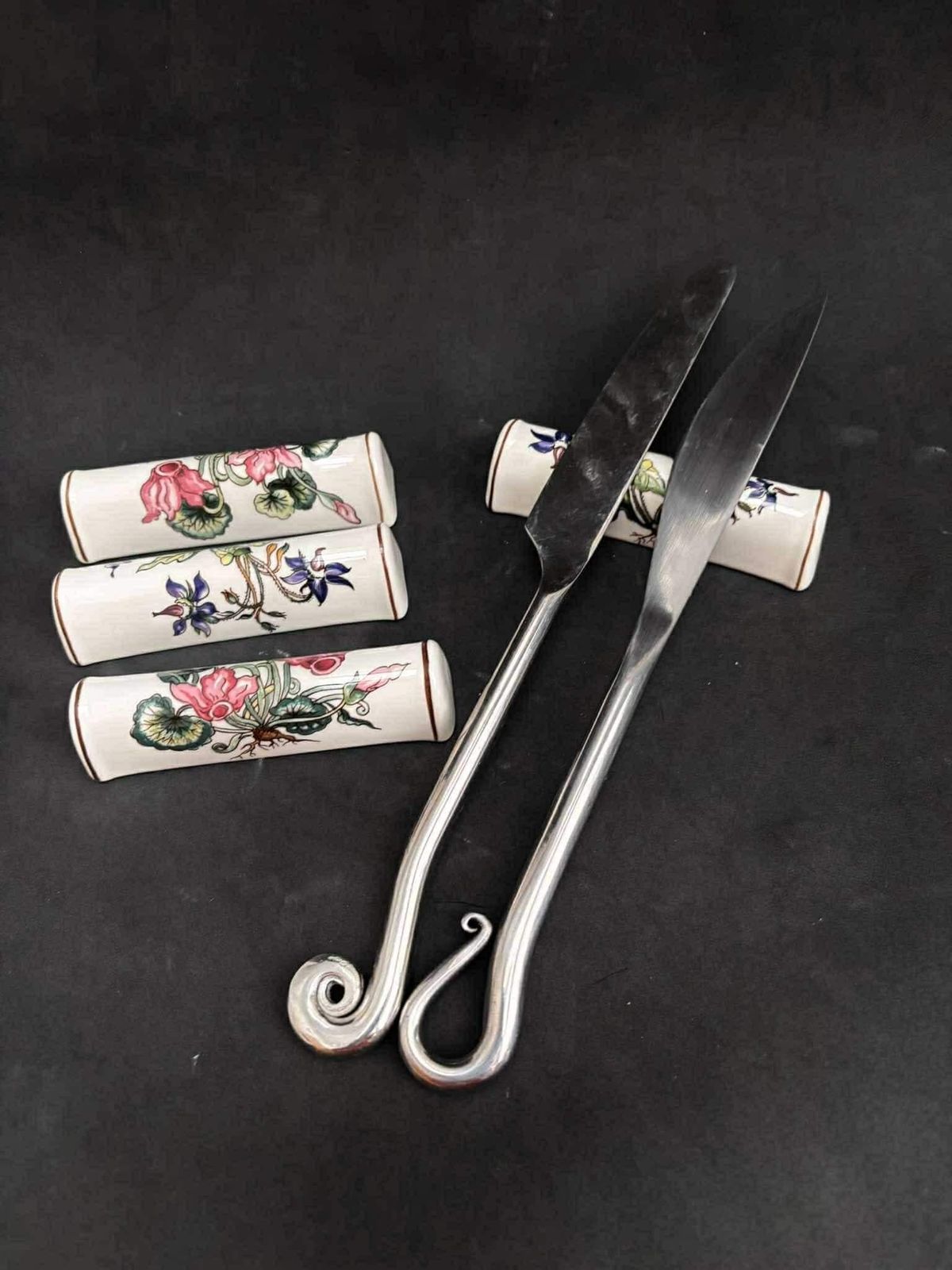 Villeroy And Boch Botanica Cutlery / Knife Rest Plants And Flowers Illustration Botanic Decor Set 4 Gift For Hostess Table Decor photo for sale