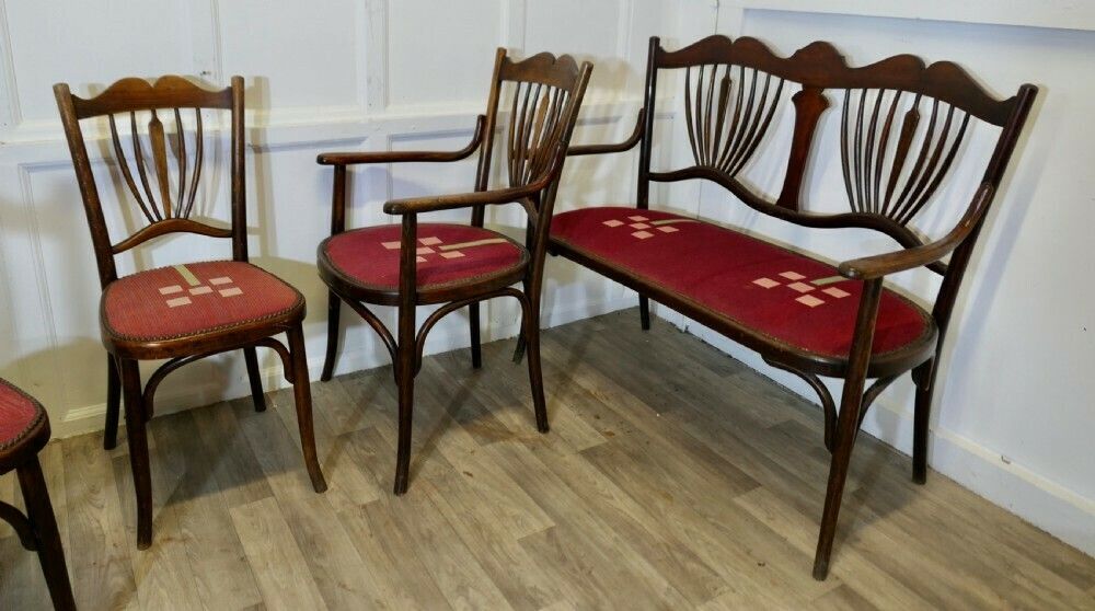 Very Rare Baumann Bentwood Salon Suite photo vintage