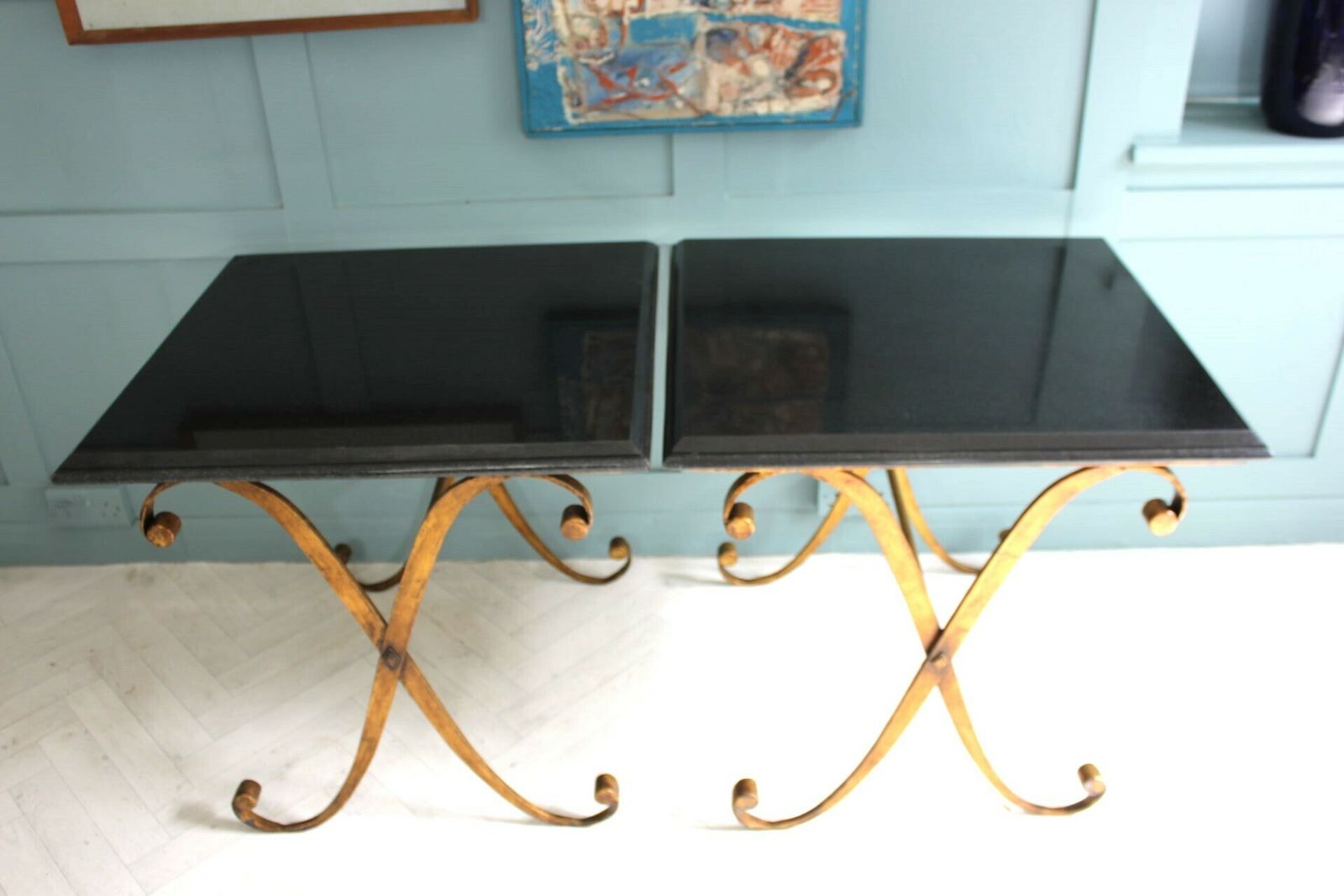 Pair Of Granite Gilt Metal Side Tables photo furniture