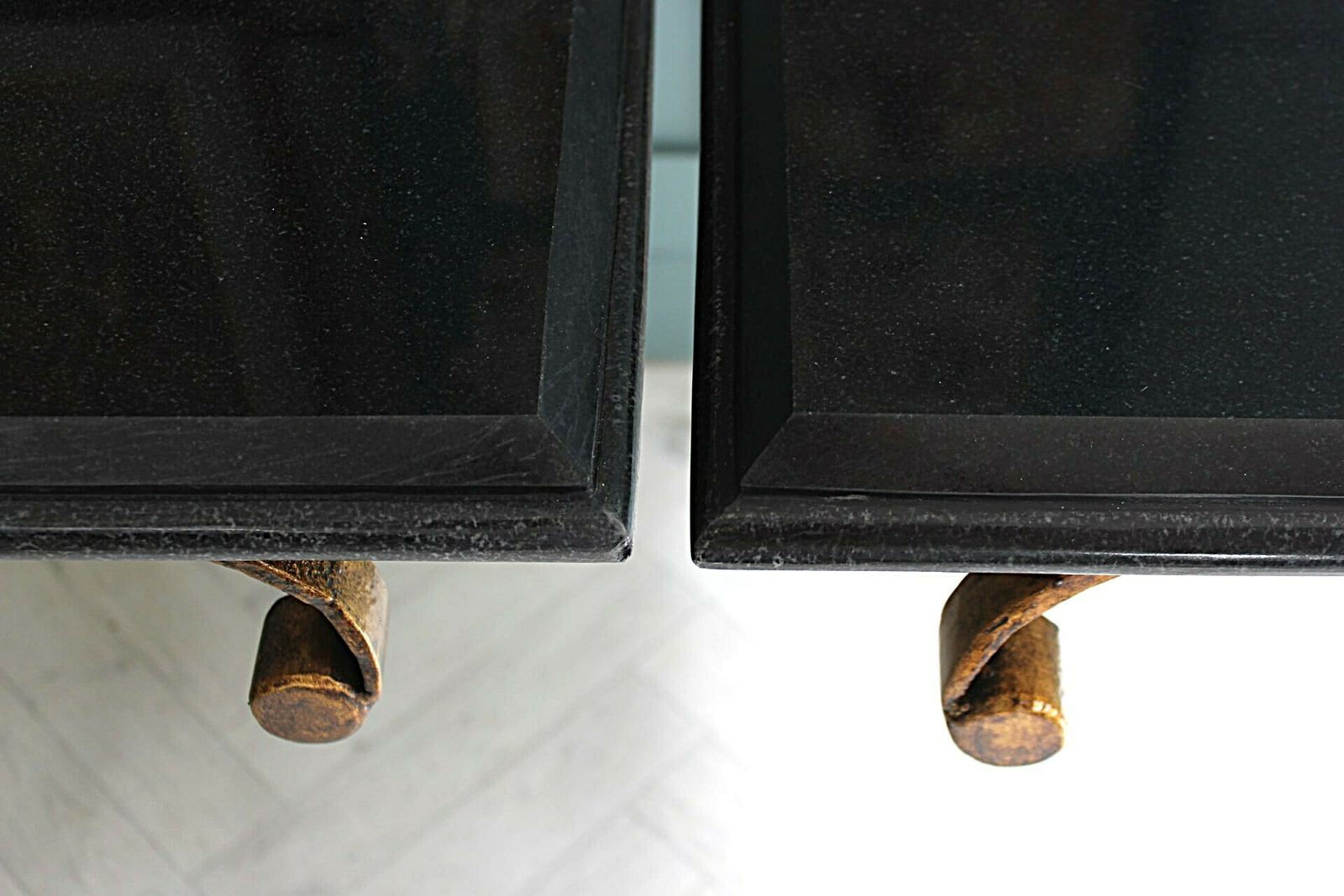 Pair Of Granite Gilt Metal Side Tables photo vinterior