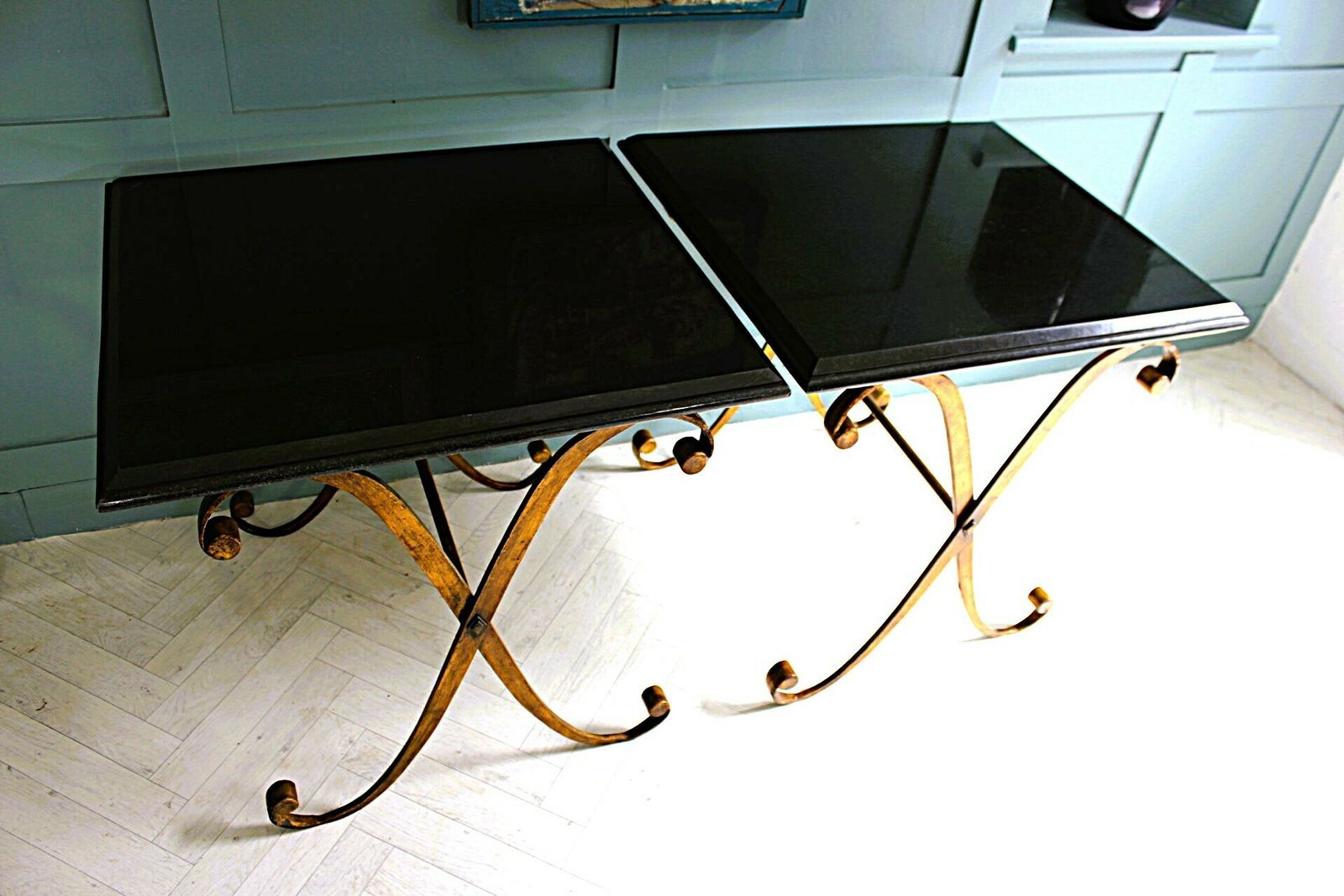 photo furniture Pair Of Granite Gilt Metal Side Tables