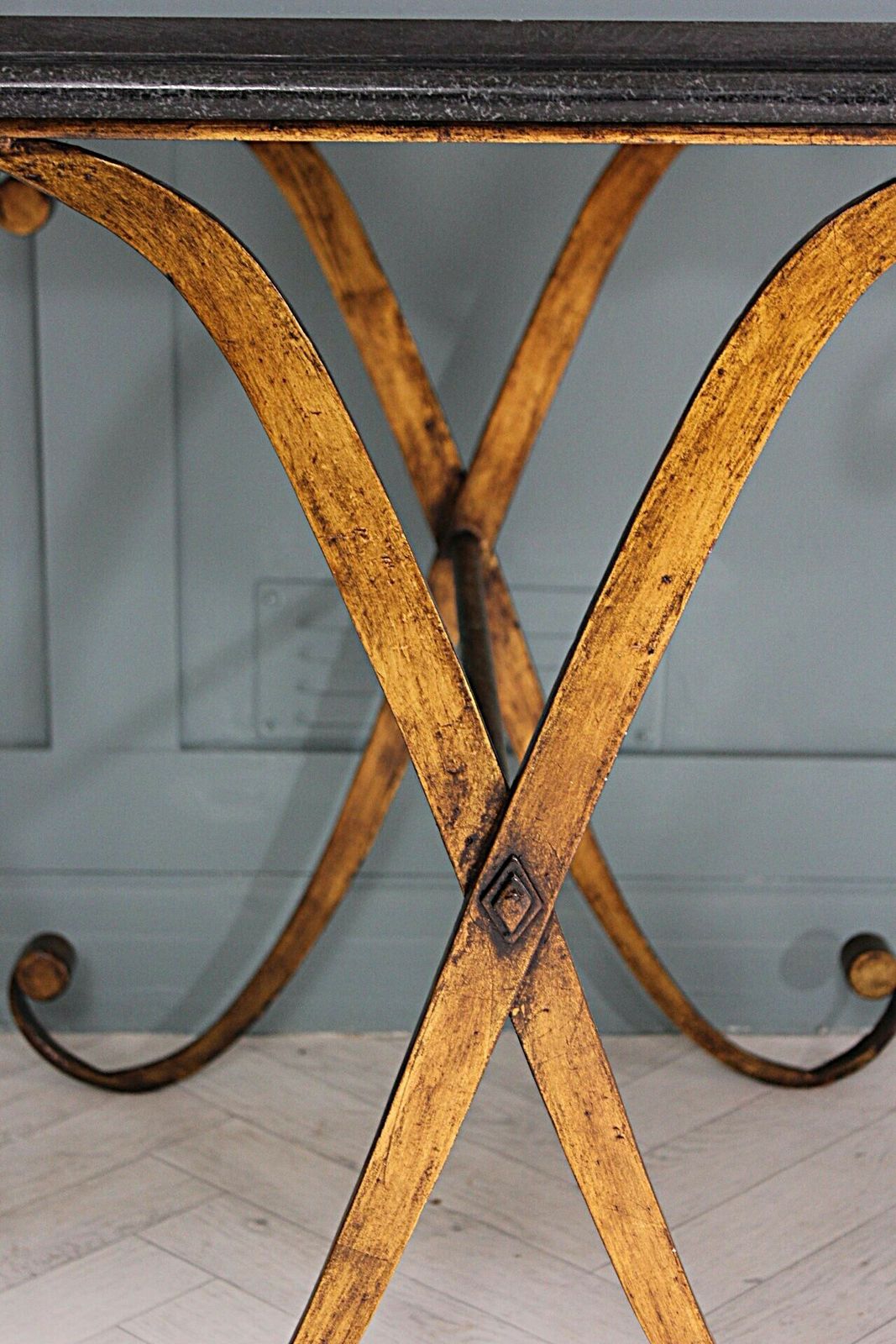 photo for sale Pair Of Granite Gilt Metal Side Tables
