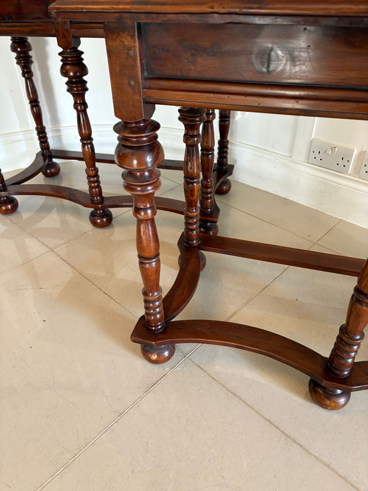 Outstanding Quality Pair Of Antique 19th Century Burr Walnut Marquetry Inlaid Side Tables photo vinterior