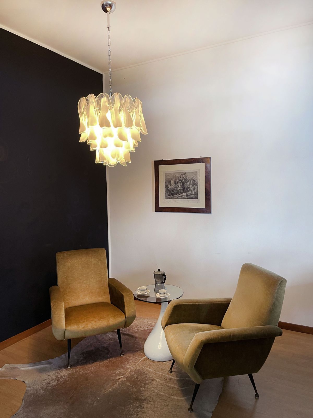 photo furniture Italian Vintage Murano Chandelier   Mazzega   41 "Rondini" Glass