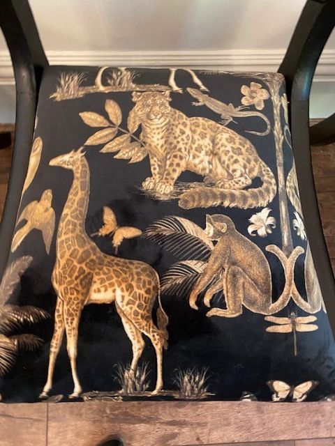 Animal Print Velvet Dining Chairs   Set Of 4/6 photo for sale