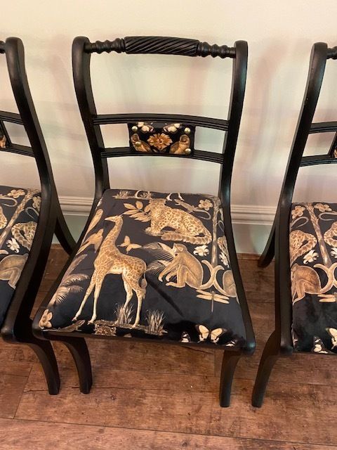 600.0 Animal Print Velvet Dining Chairs   Set Of 4/6 photo
