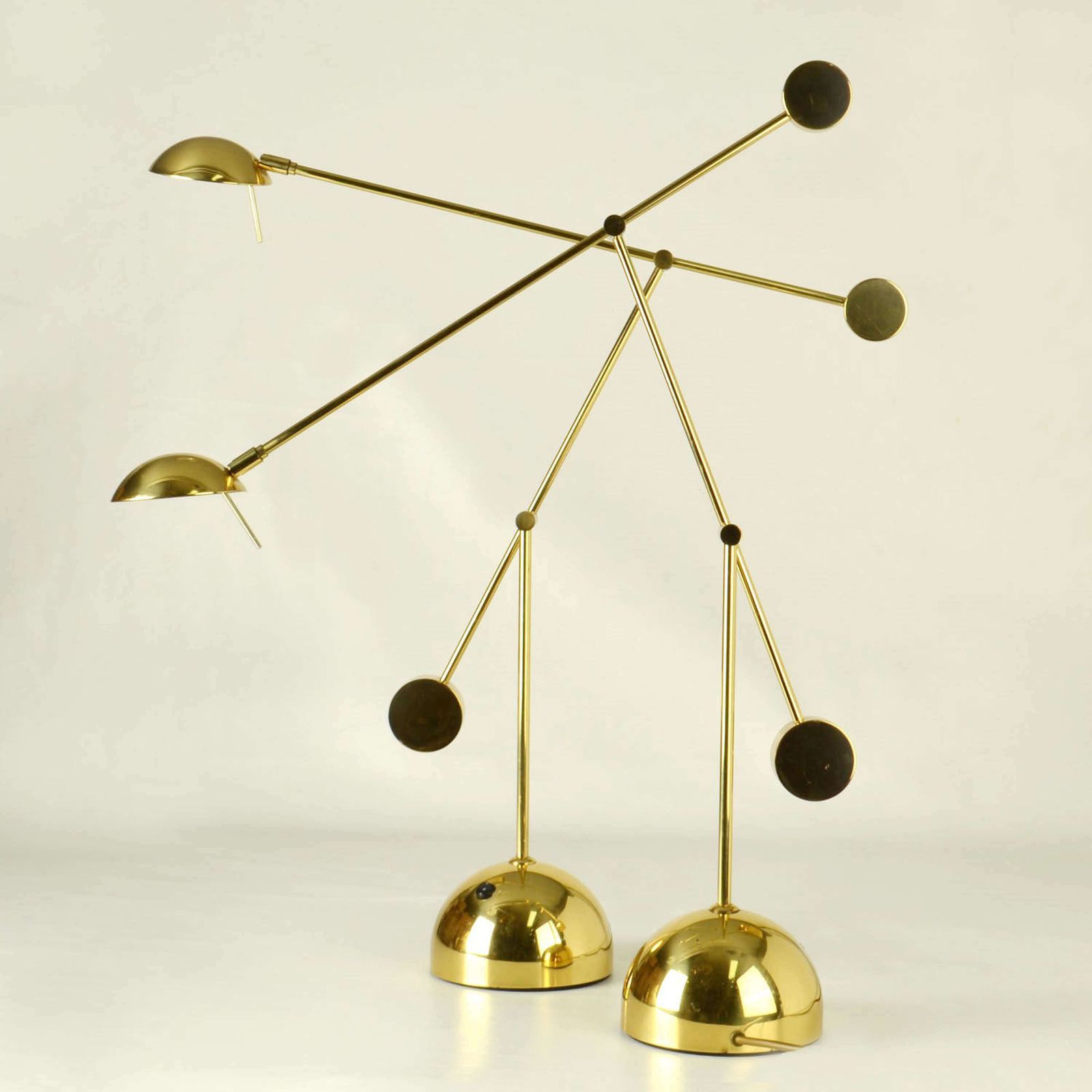 Pair Of Counter Balance Table Lamps Minimalist In Brass 1970s photo 2400.0