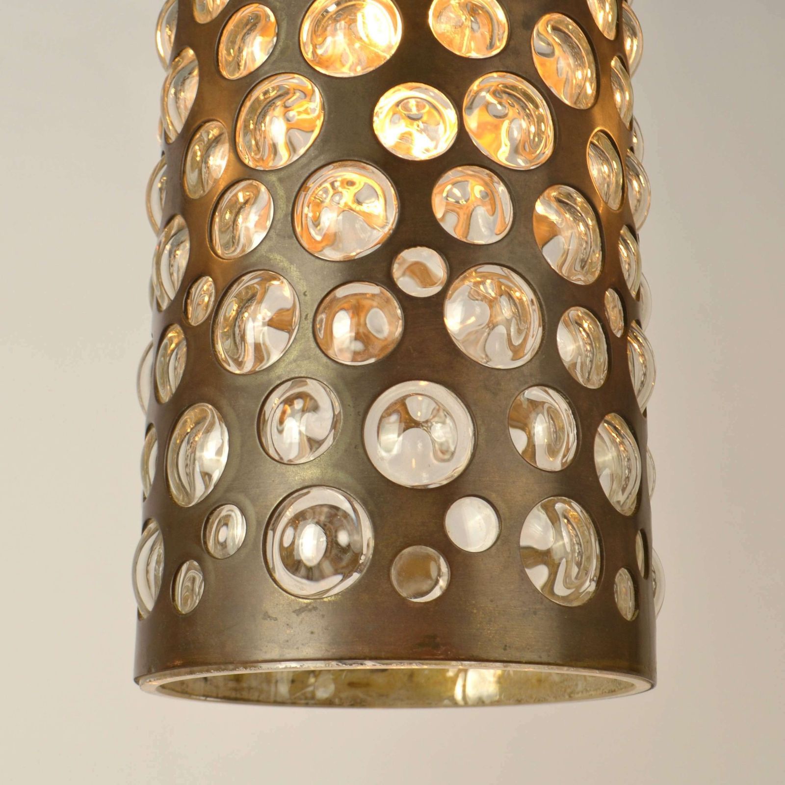 Lighting Pendant Lamps By Rupert Nikoll, Vienna, 1950's In Brass & Blown Glass photo