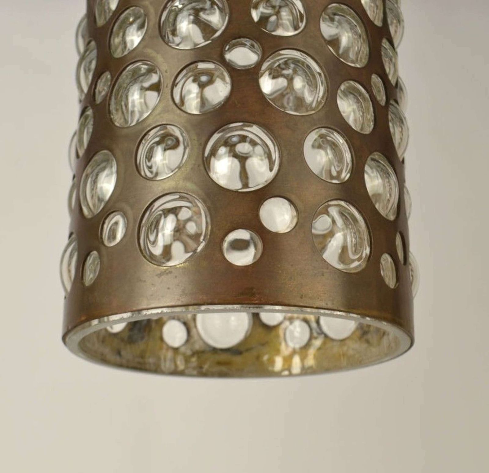photo vinterior Pendant Lamps By Rupert Nikoll, Vienna, 1950's In Brass & Blown Glass