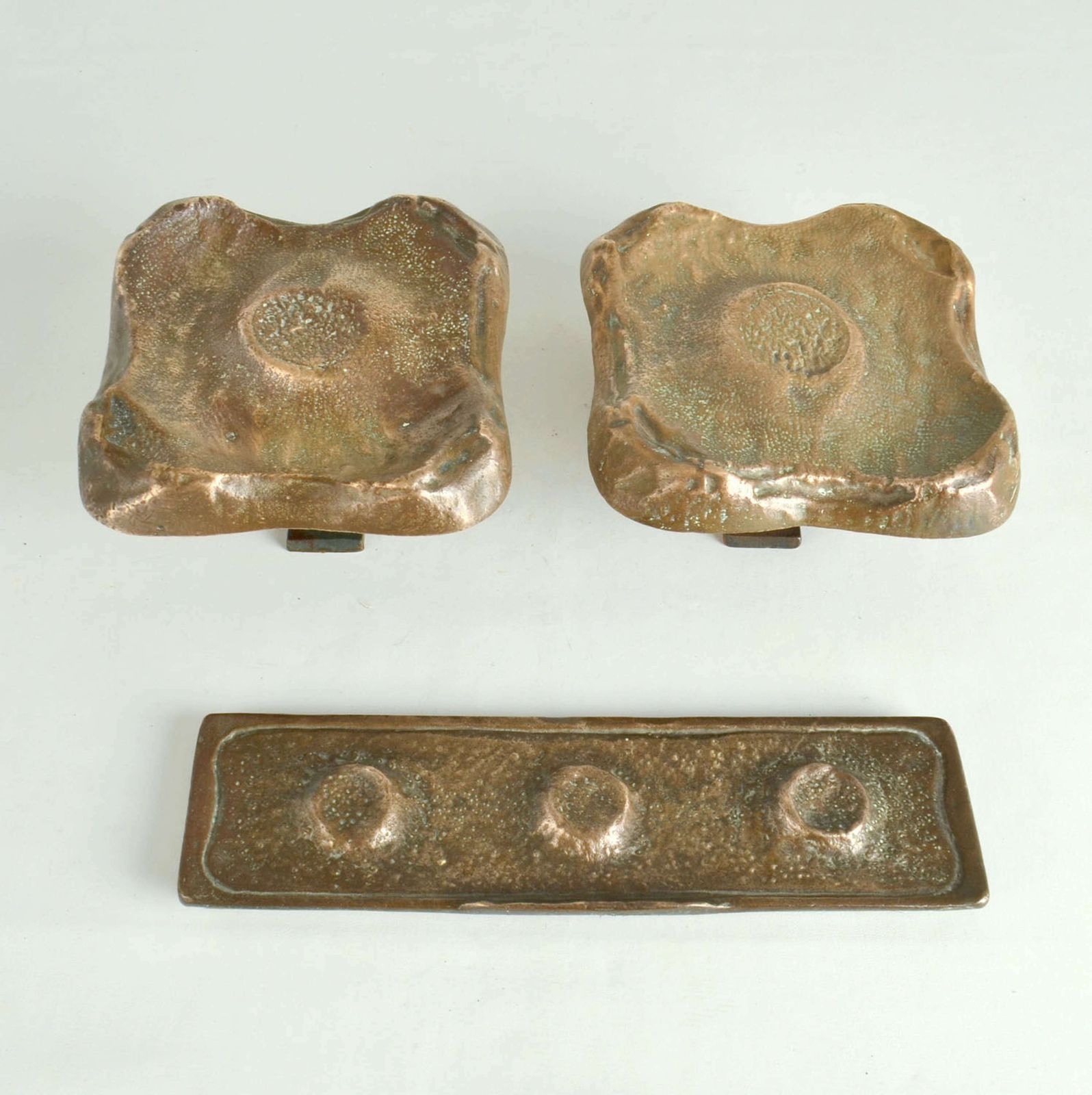 Architectural Pair Of Bronze Square Push Pull Door Handles With Letter photo for sale