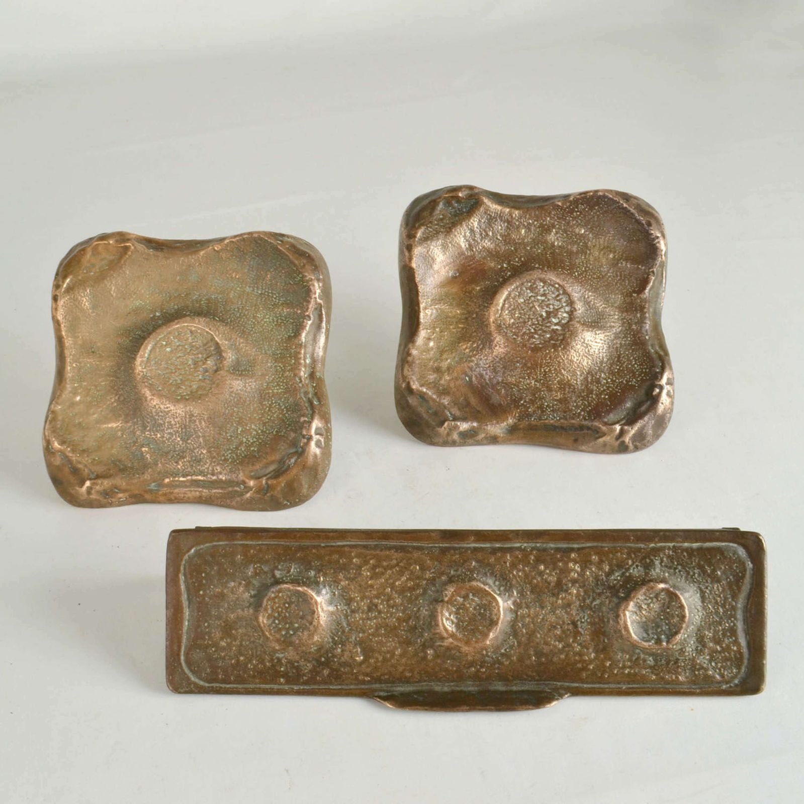 Architectural Pair Of Bronze Square Push Pull Door Handles With Letter photo vinterior