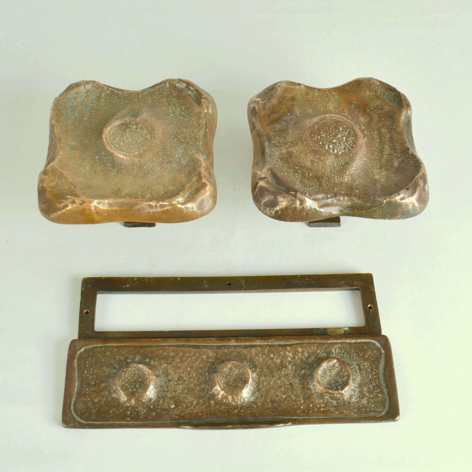 Home Fixtures Architectural Pair Of Bronze Square Push Pull Door Handles With Letter photo
