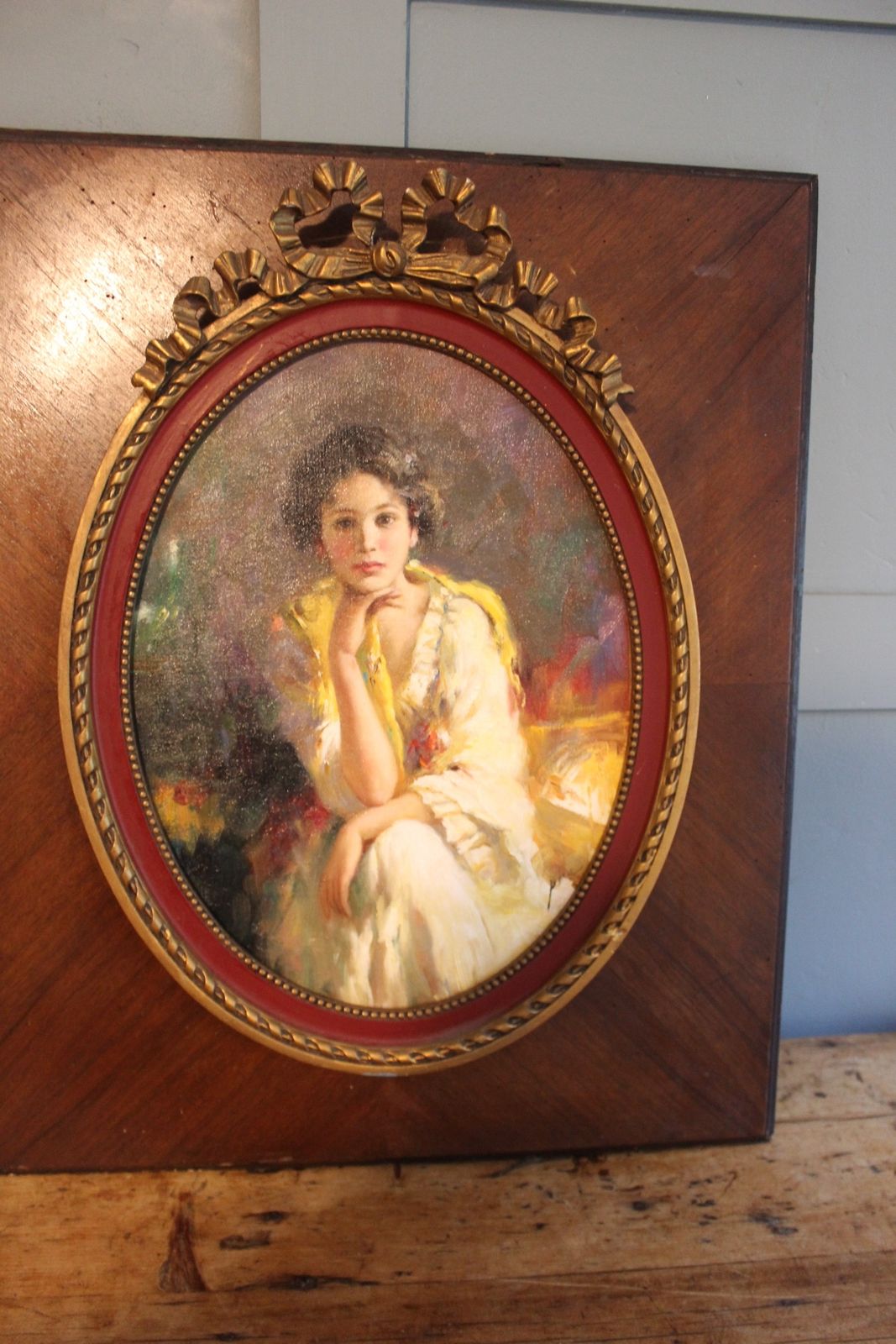 Italian Portrait Oil On Board Of A Italian Beautiy photo 2500.0