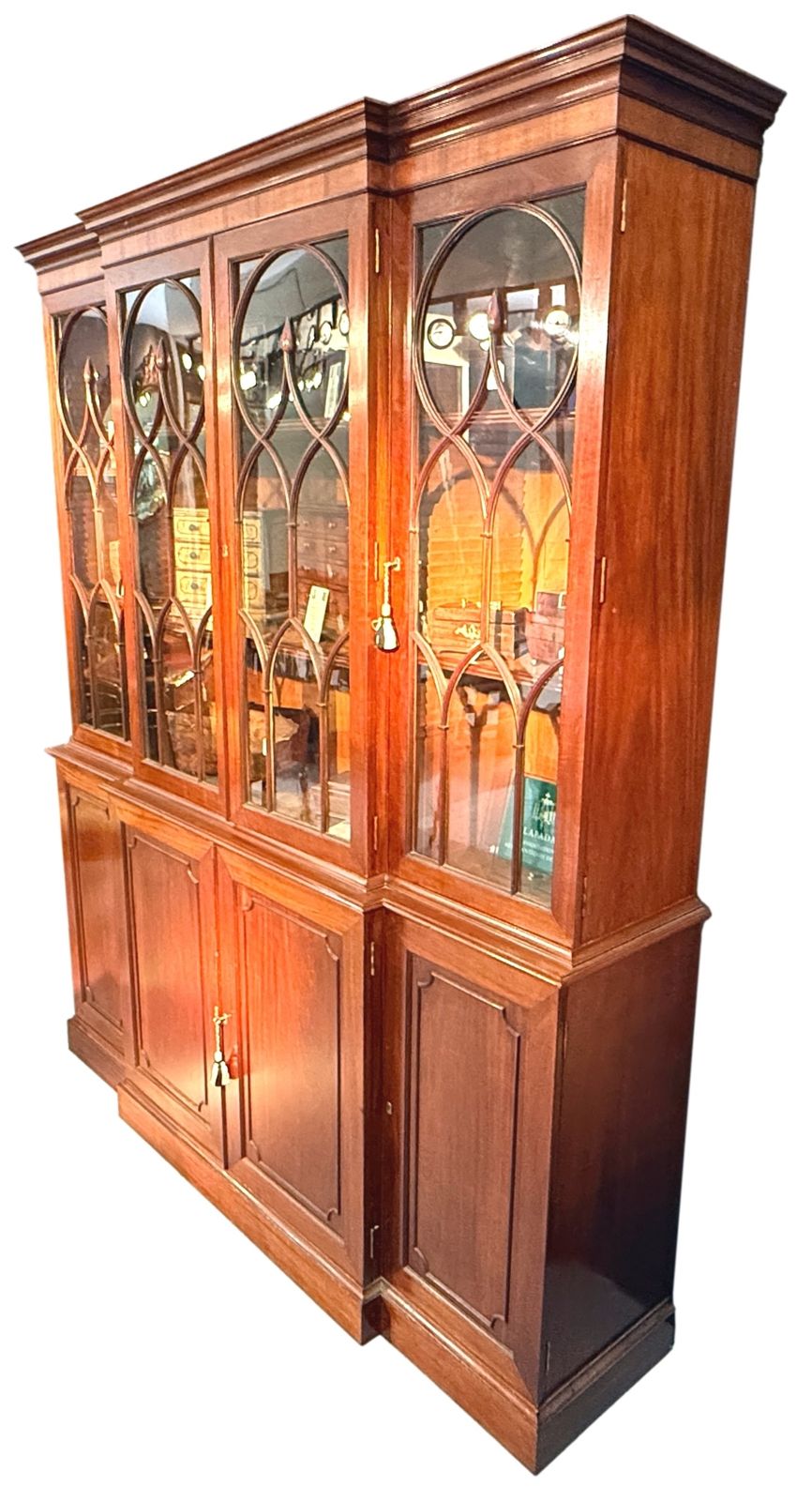 Georgian Mahogany Breakfront Library Bookcase (England, Circa 1800) photo Furniture