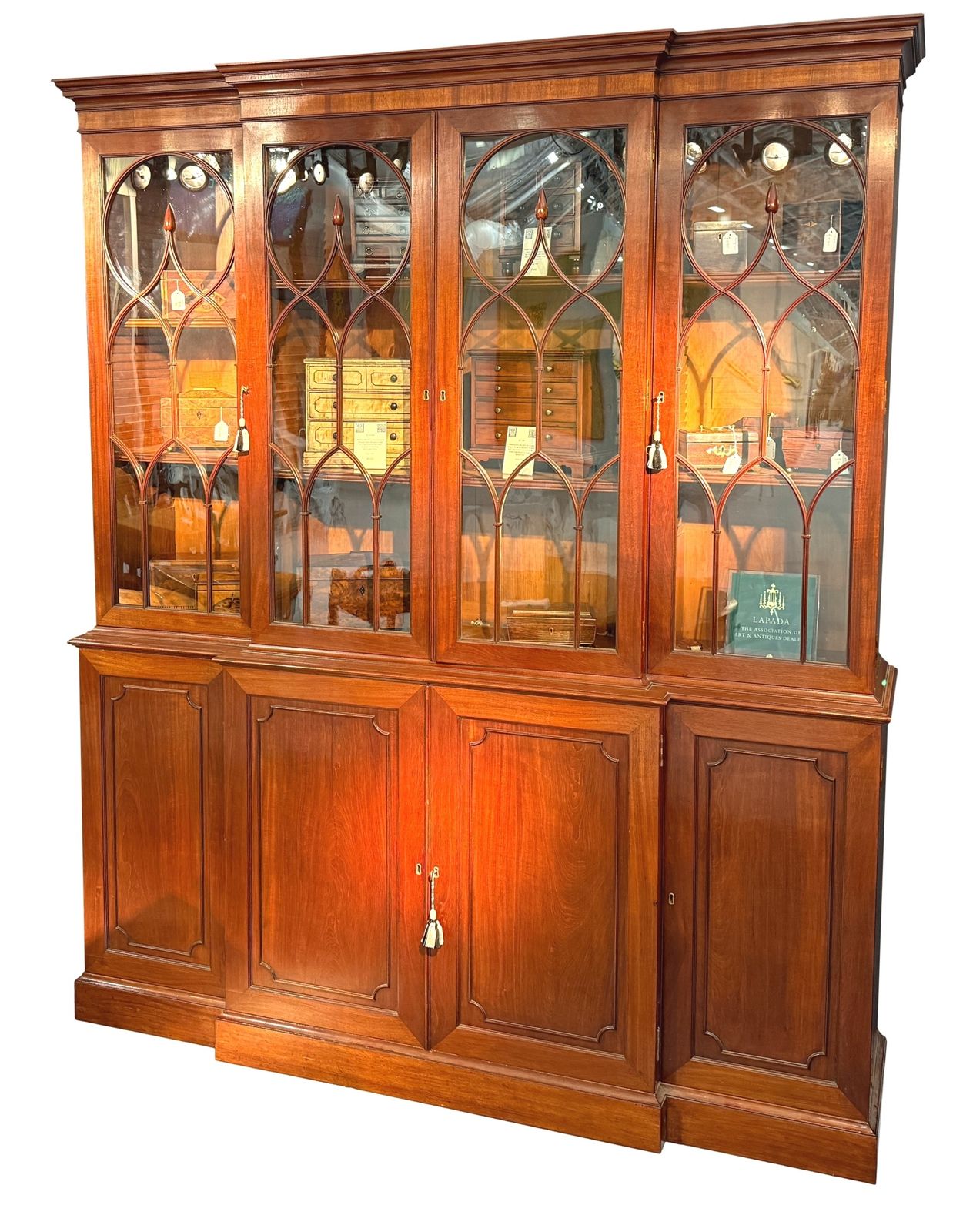 Georgian Mahogany Breakfront Library Bookcase (England, Circa 1800)
