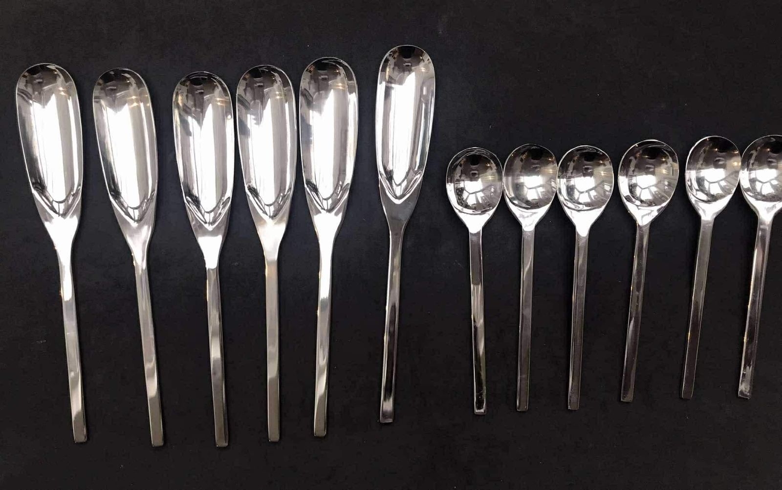 Modernist Set Flatwareitalian Design Space Age 24 Pieces Stainless Steel Modernist Design Casual Lunch Gift Post Modern Vintage 6 Settings photo Home Decor