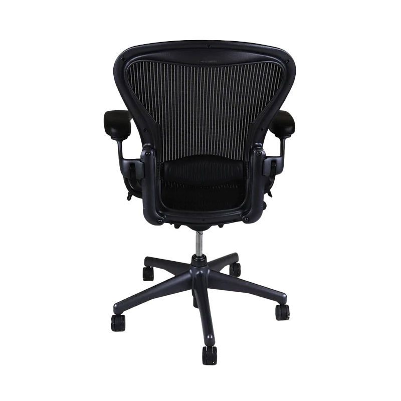 Herman Miller: Aeron   Size B   Height Adjustable Arm Back Tilt (Graphite)   Refurbished photo furniture