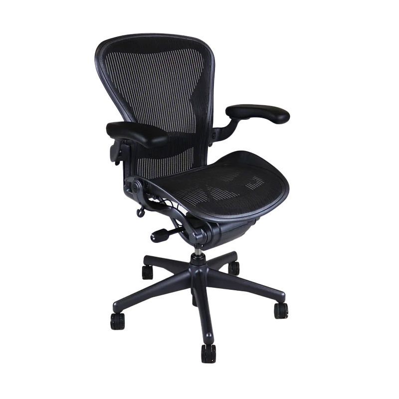 Herman Miller: Aeron   Size B   Height Adjustable Arm Back Tilt (Graphite)   Refurbished photo Furniture