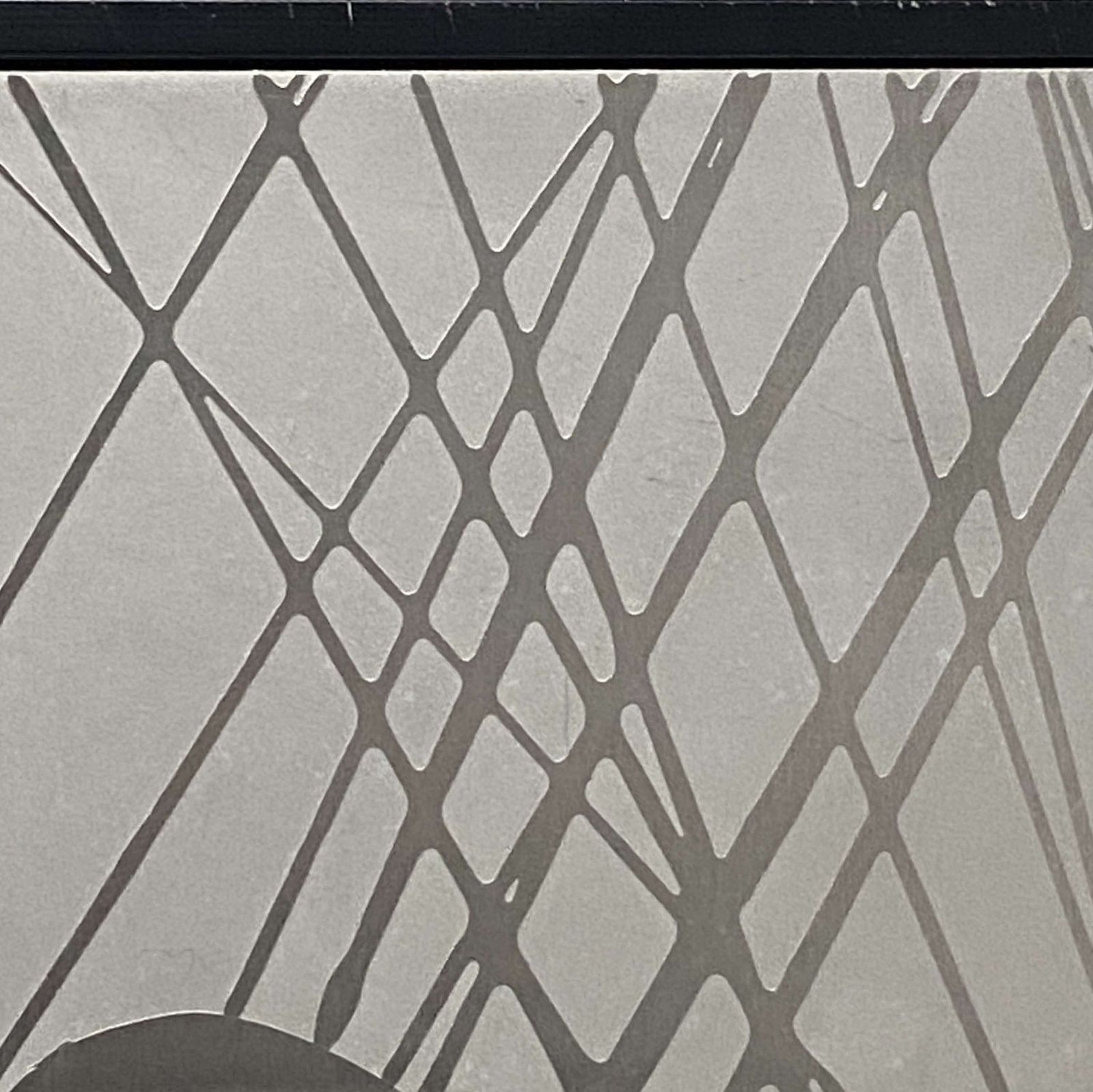 Metal Etched Abstract Painting With Green Enamel, Dutch 1970's photo buy