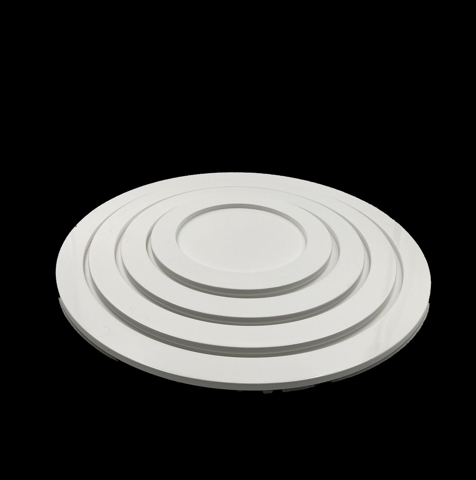 photo for sale Great White Centerpiece Stacked White Plastic Trays, Italy 1970s