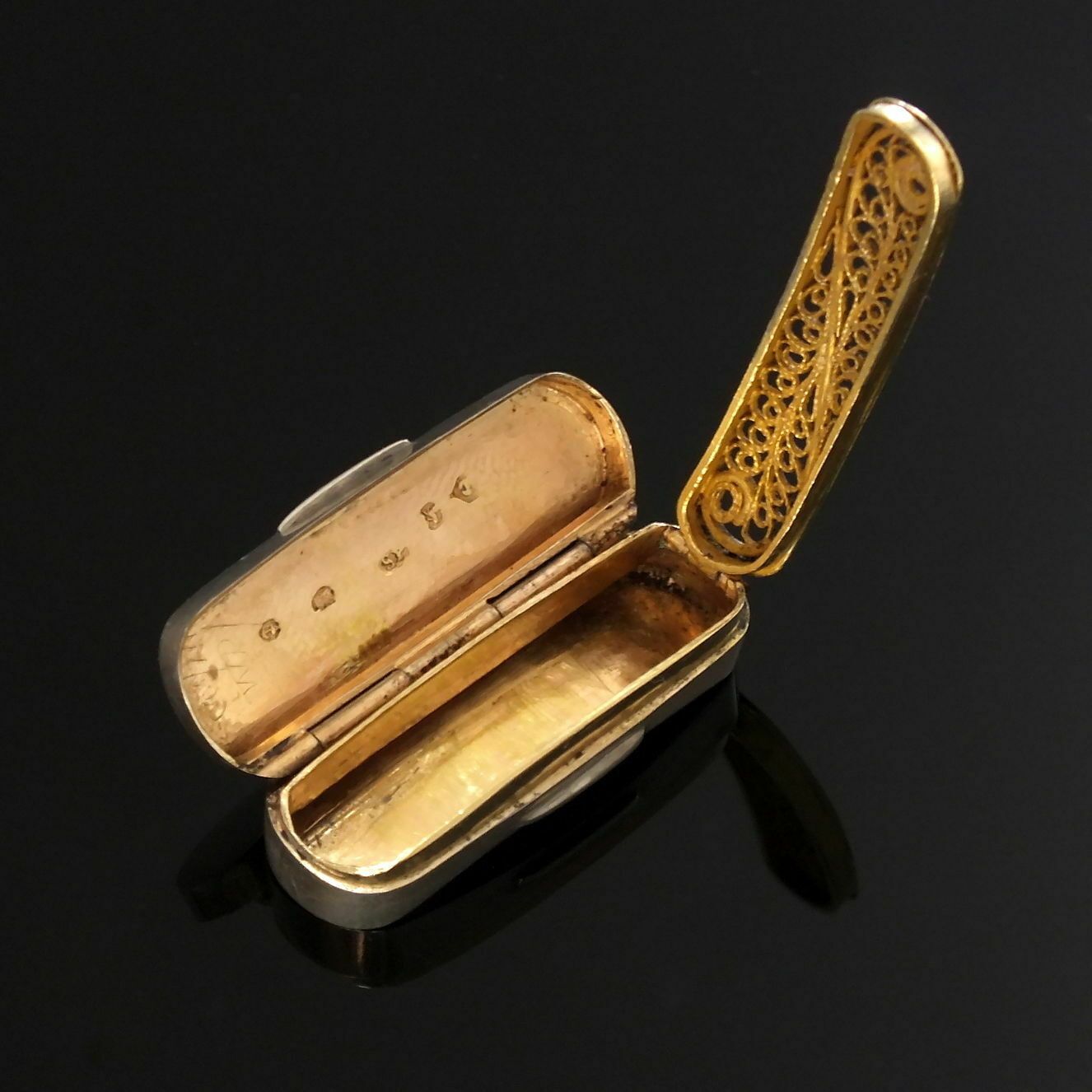 Georgian Silver Filigree Vinaigrette By Samuel Pemberton Birmingham 1804 photo for sale
