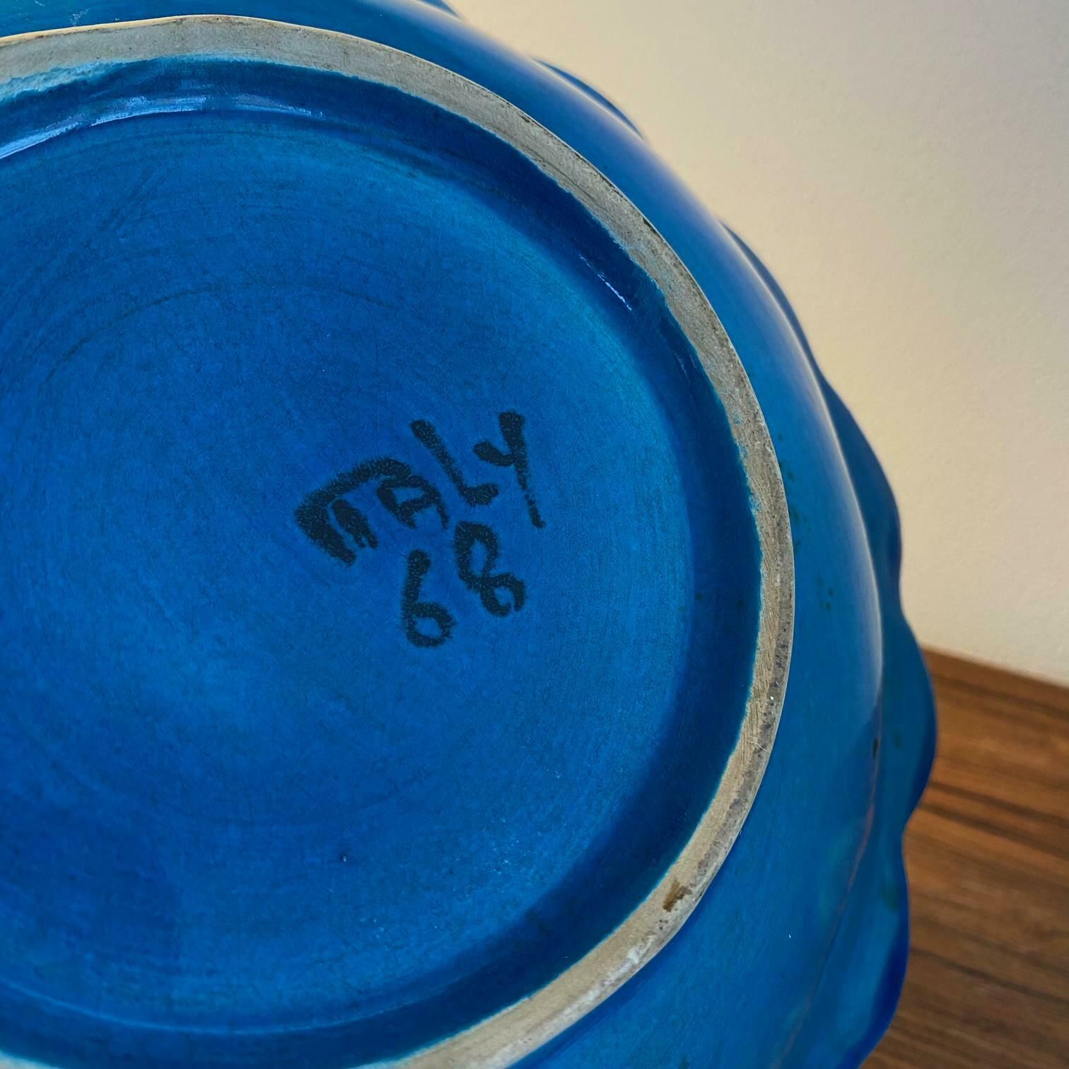 Italian Mid Century Bitossi Pottery Bowl Rimini Blue Aldo Londi 1960s 70s Interior Design photo buy