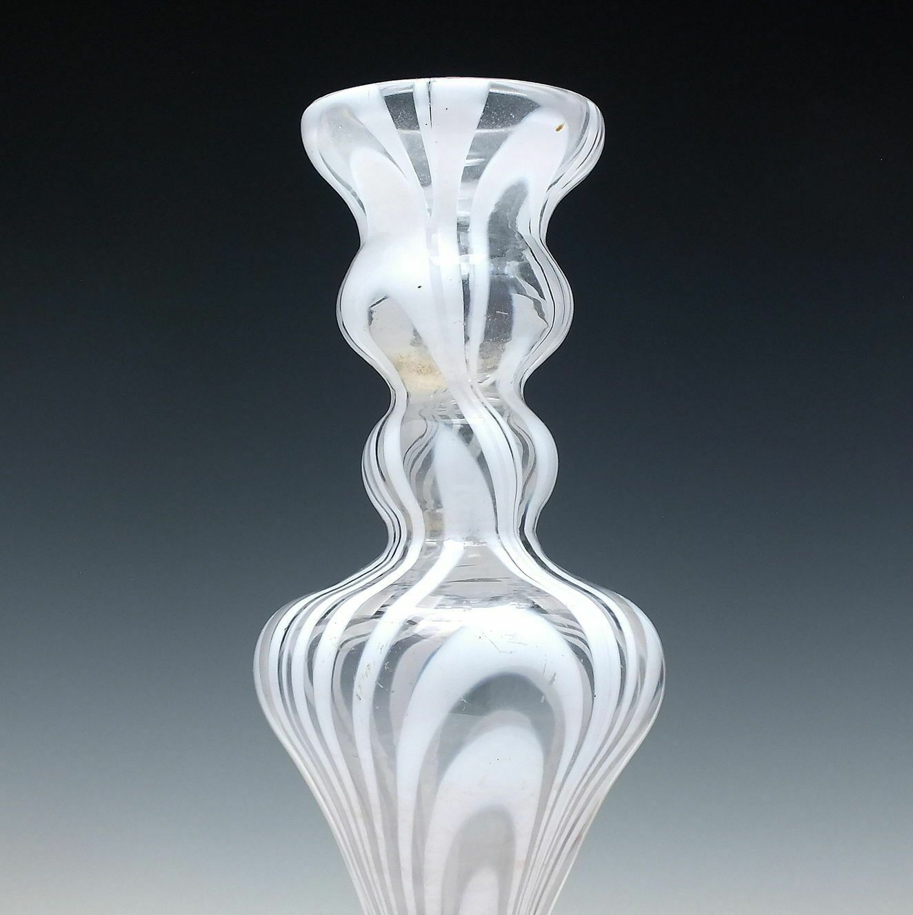 Rare 19th Century Nailsea Glass Hollow Stem Glass Candle Stick C1830 photo furniture