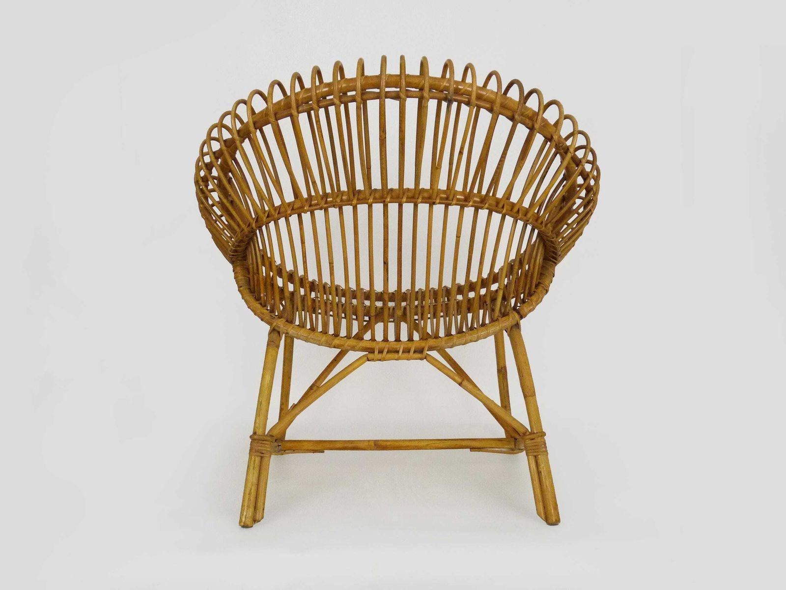 Magnificent Vintage Rattan Armchair From The 60s photo buy