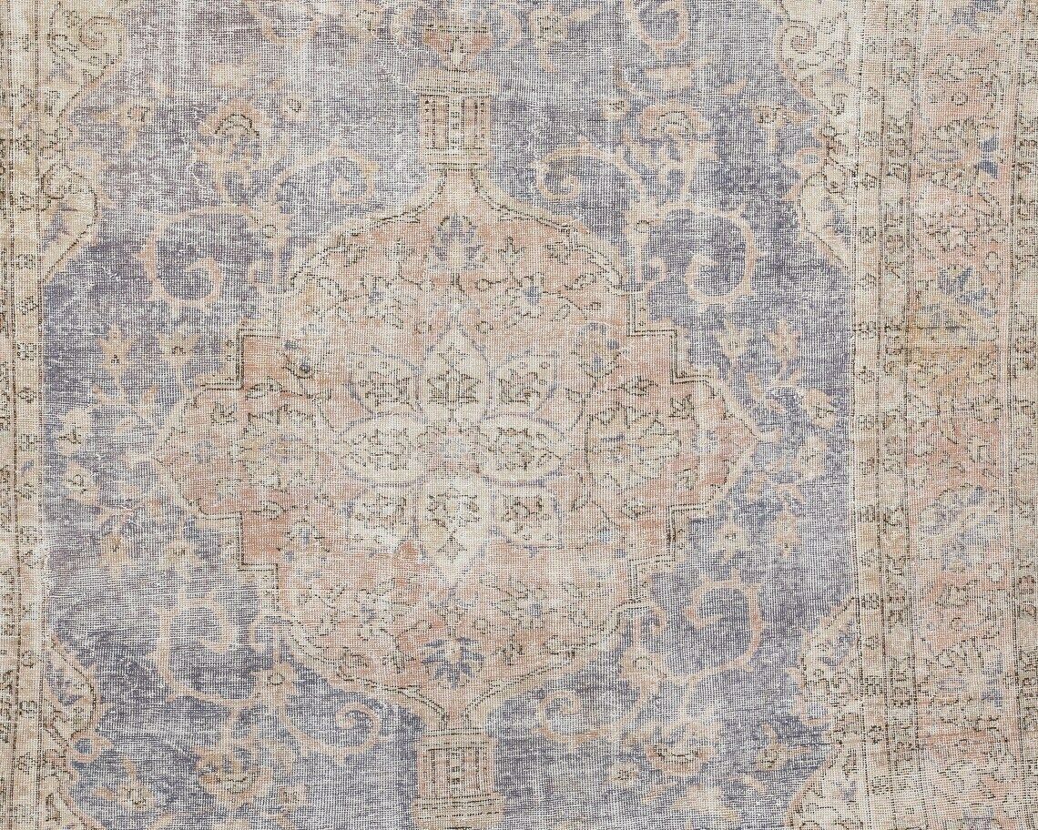Vintage Rug Turkish Rug Faded Rug Muted Rug Oushak Rug Area Rug Turkey Rug Antique Rug Handmade Rug Area Rug photo Textiles