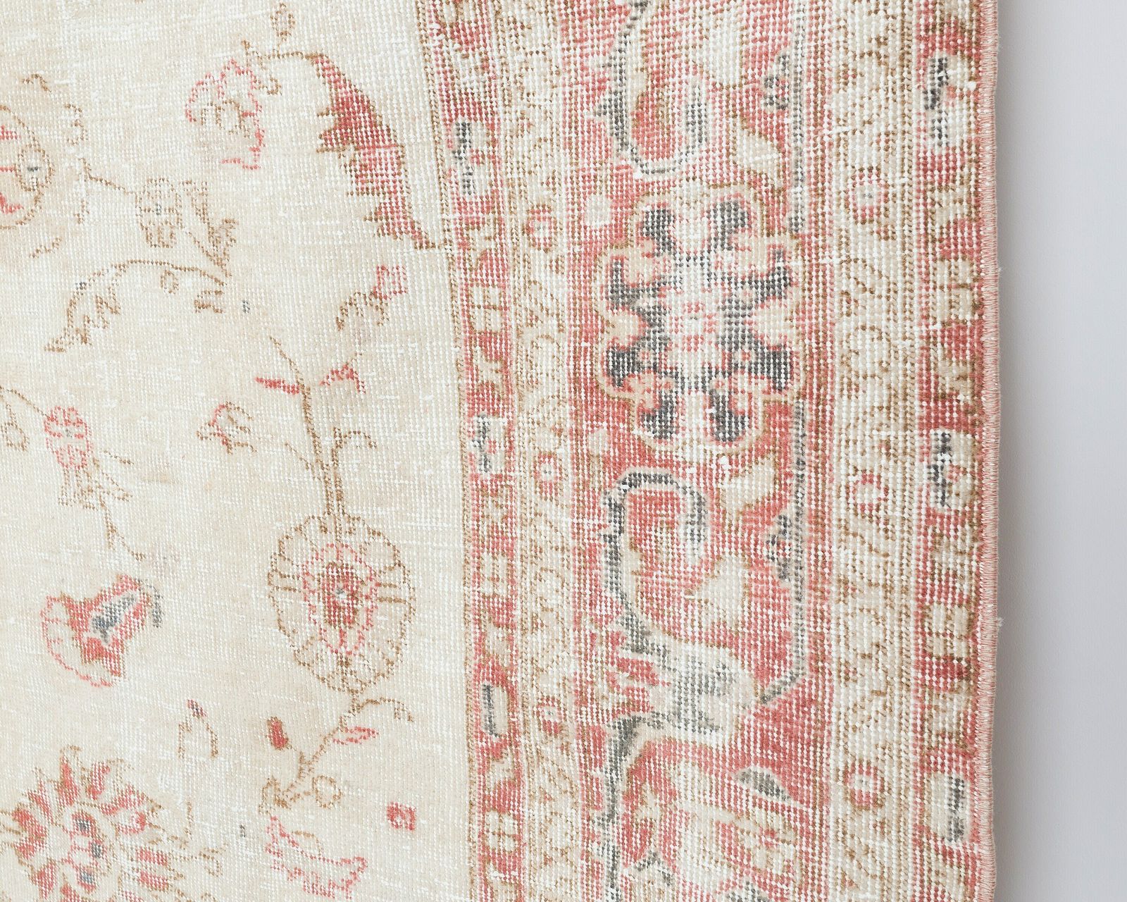 7x10 Vintage Rug, Antique Rug, Turkish Rug, Unique Area Rug, Floral Rug, Living Room Rug, Handmade Rug, Faded Rug, Handknotted Rug,Sk: A4355 photo for sale
