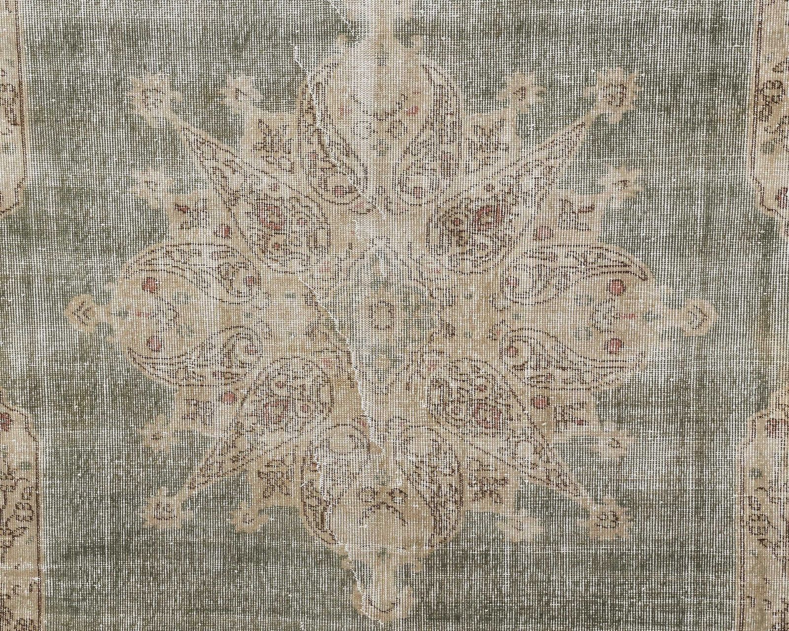 6.3x9.3 Vintage Turkish Rug, Green Rug, Low Pile Rug, Antique Rug, Anatolian Rug, Neutral Rug, Living Room Rug, Handmade Rug, Entryway Rug , photo Textiles