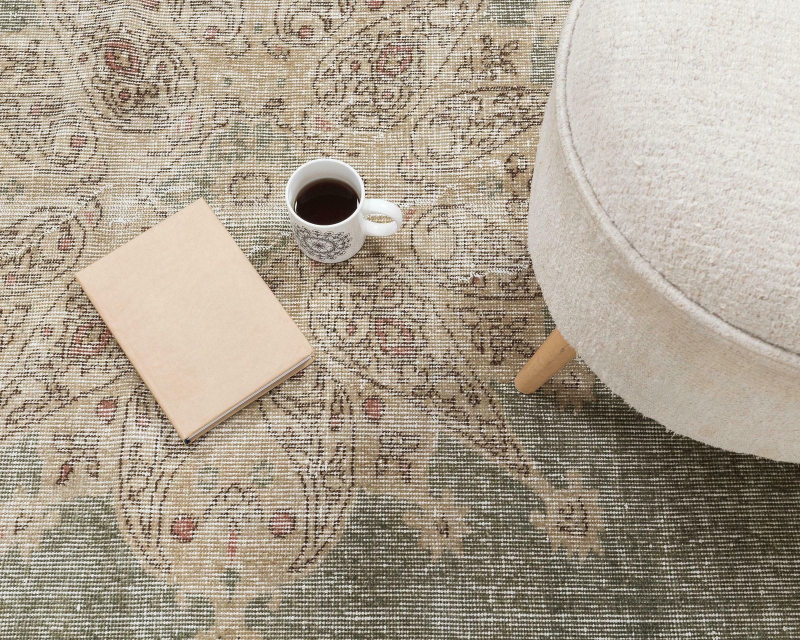photo for sale 6.3x9.3 Vintage Turkish Rug, Green Rug, Low Pile Rug, Antique Rug, Anatolian Rug, Neutral Rug, Living Room Rug, Handmade Rug, Entryway Rug ,