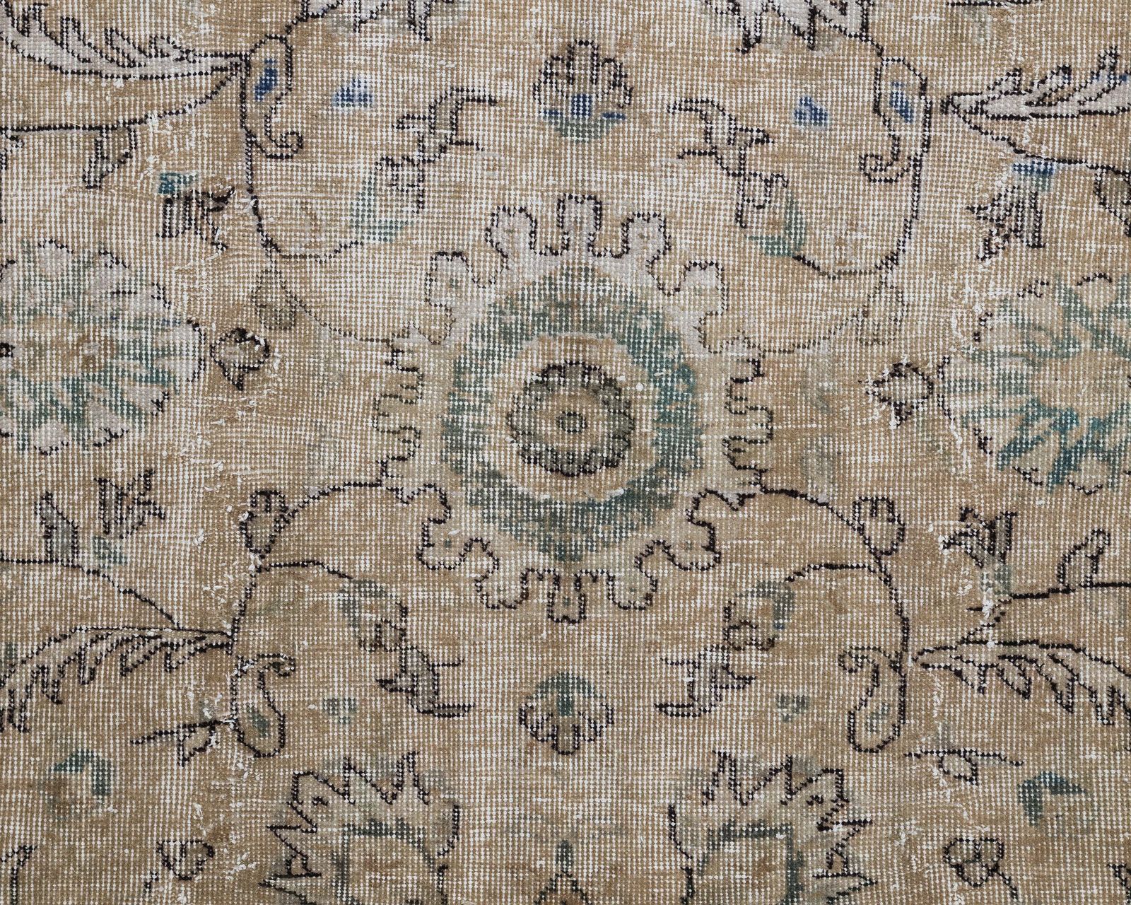 7x11 Vintage Rug, Unique Turkish Rug, Low Pile Rug, Oushak Rug, Anatolian Rug,Old Rug, Handmade Rug, Living Room Rug, Antique Rug, Muted Rug photo 737.0
