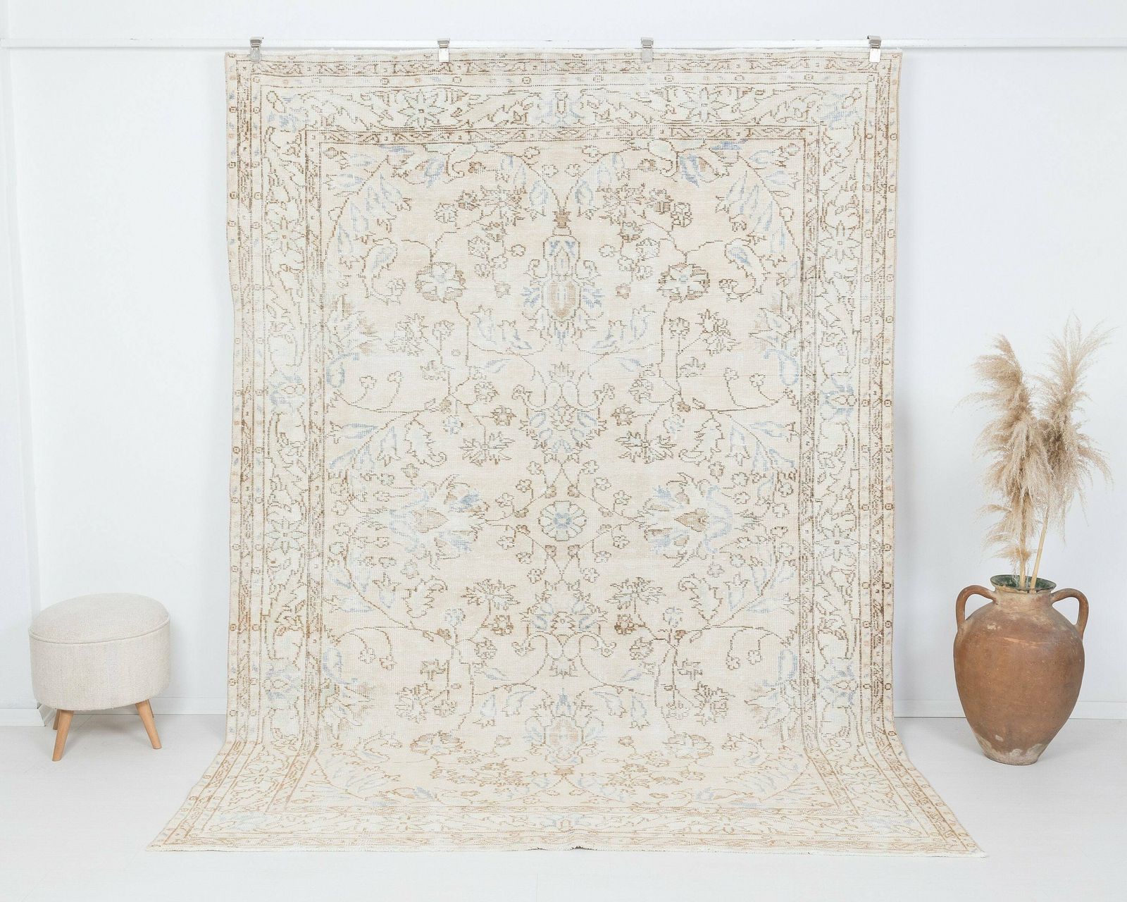 7.1 X 9.7 Feet Vintage Rug, Antique Turkish Rug, Unique Rug, Area Rug, Neutral Rug, Living Room Rug, Handmade Rug, Designer Rug, Large Rug.