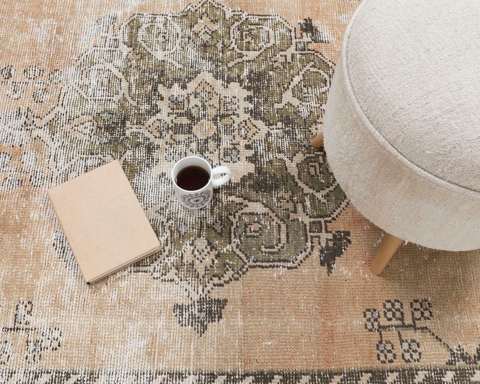 photo for sale 5x8 Turkish Rugs, Faded Oushak Rug, Antique Handmade Rug, Vintage Rug, Distressed Rug, Low Pile Rug, Natural Rug ,Living Room Rug,Muted Rug