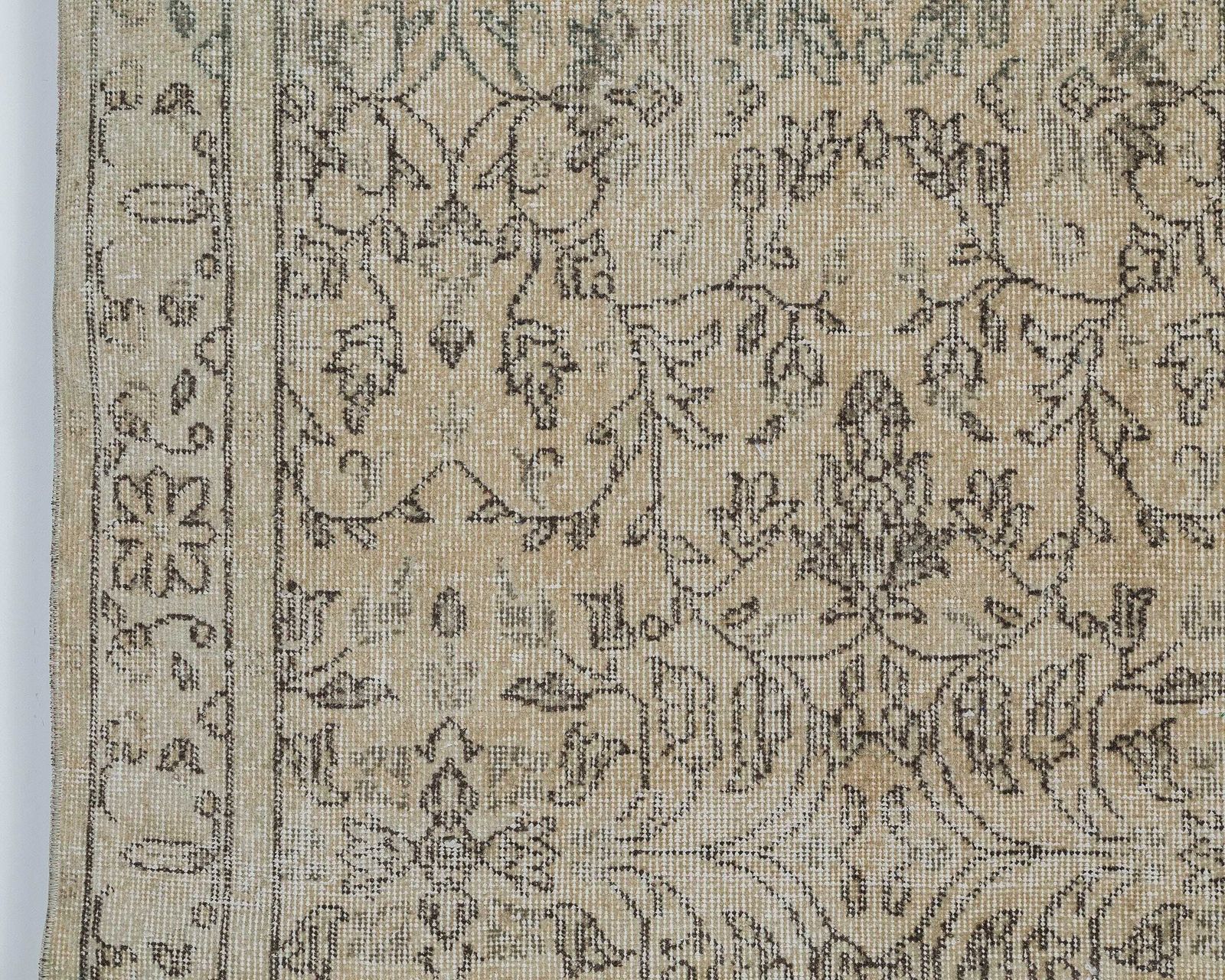 3.7 X 6.7 Vintage Rug, Neutral Turkish Rug, Antique Rug, Anatolian Rug, Low Pile Rug, Oushak Rug, Kitchen Rug, Wool Rug, Faded Rug, A4685 photo for sale