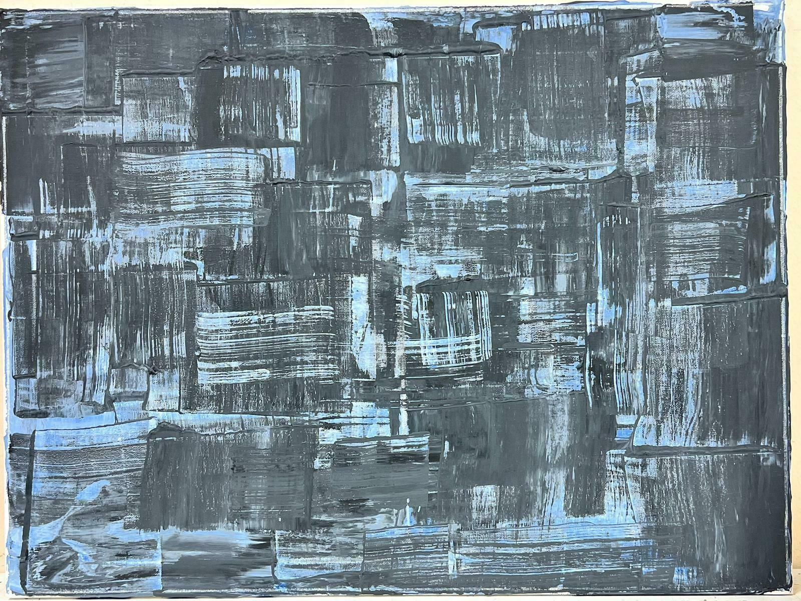 Robert Somertonblack Grey Blue British Expressionist Abstract Original Painting On Canvasc. 2023 photo for sale