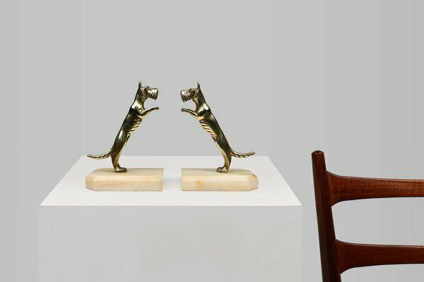 Art Deco Bookends In Copper With Marble Bases, France, 1930s, Set Of 2 photo furniture