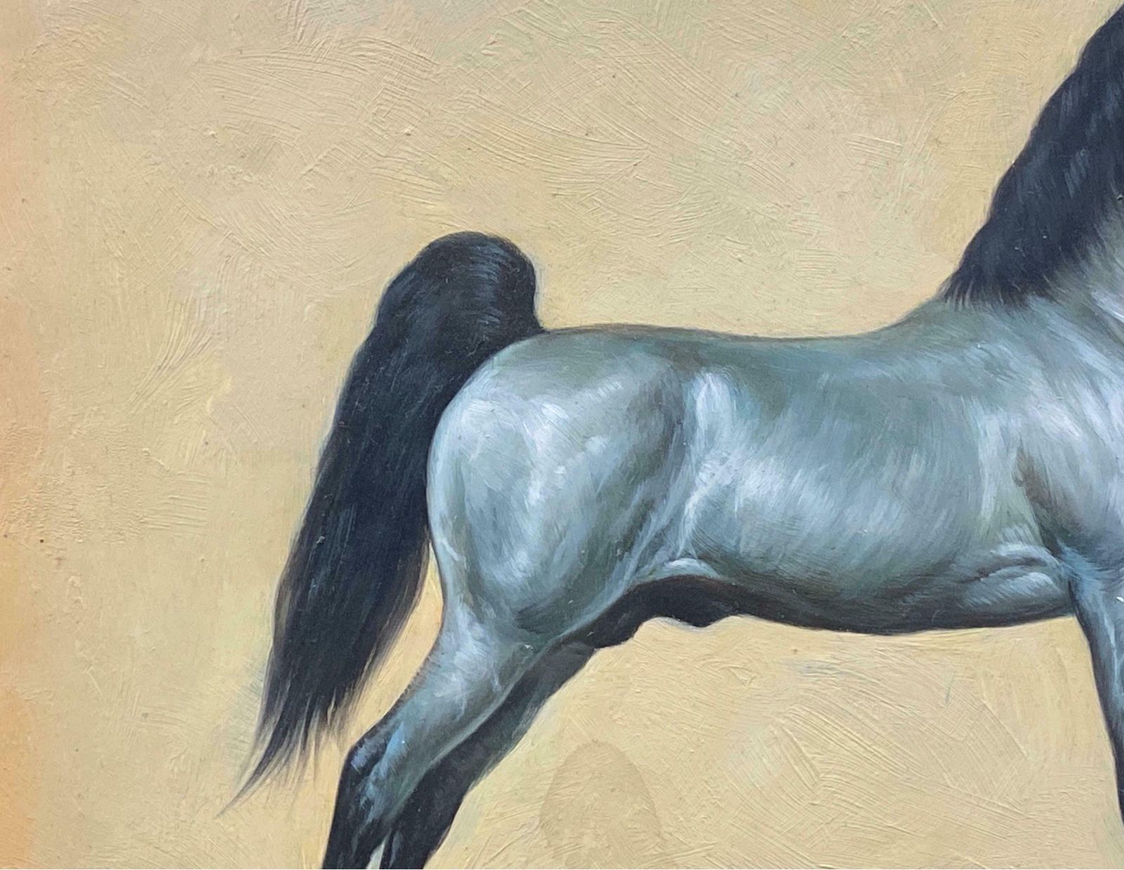 British Sporting Artfine Equestrian Horse Portrait British Oil Painting   Horse Standing20th Century photo for sale